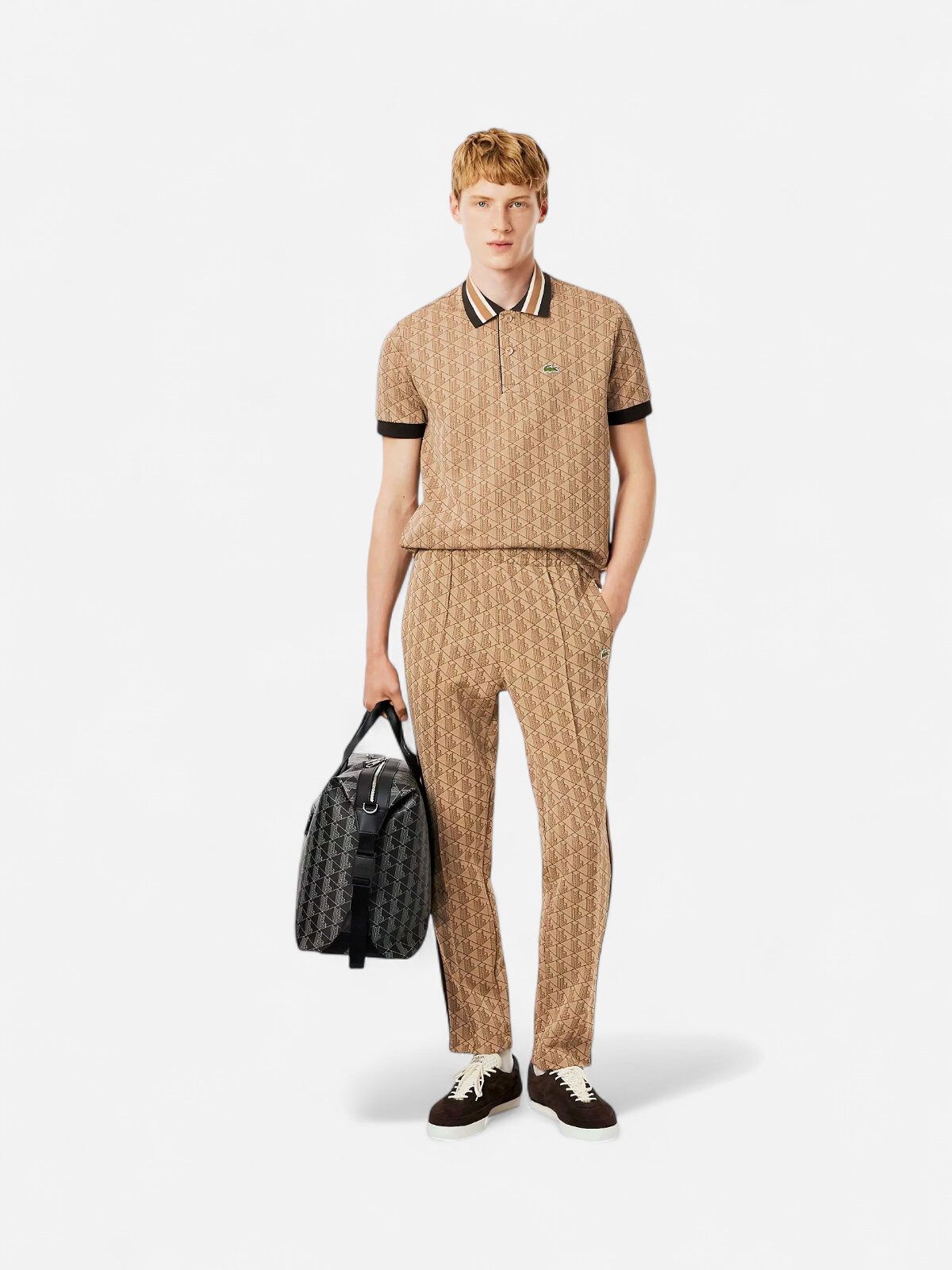 Lacoste miesten verryttelyhousut Parit Monogram Track Pant, beige - Kekäle.fi