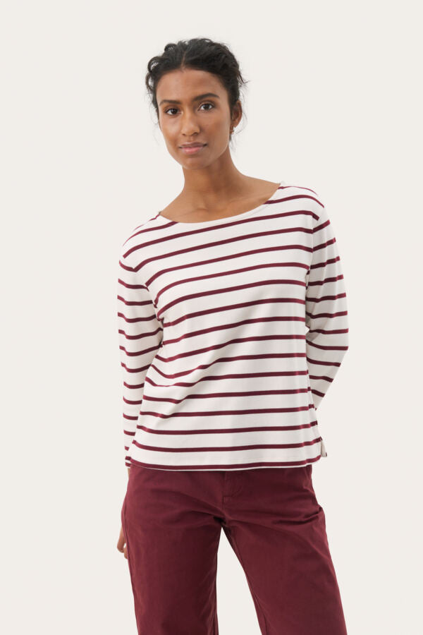 part-two-naisten-paita-nelapw-ts-tawny-port-stripe-1