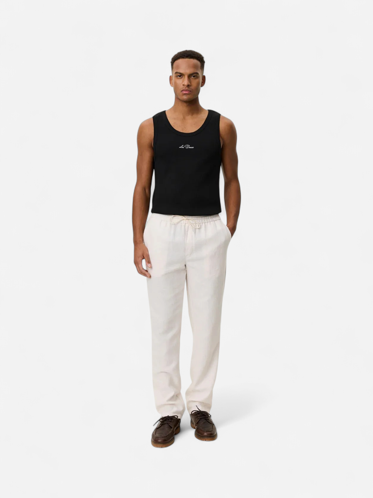 Les Deux miesten housut Patrick Linen Pants, valkoinen - Kekäle.fi