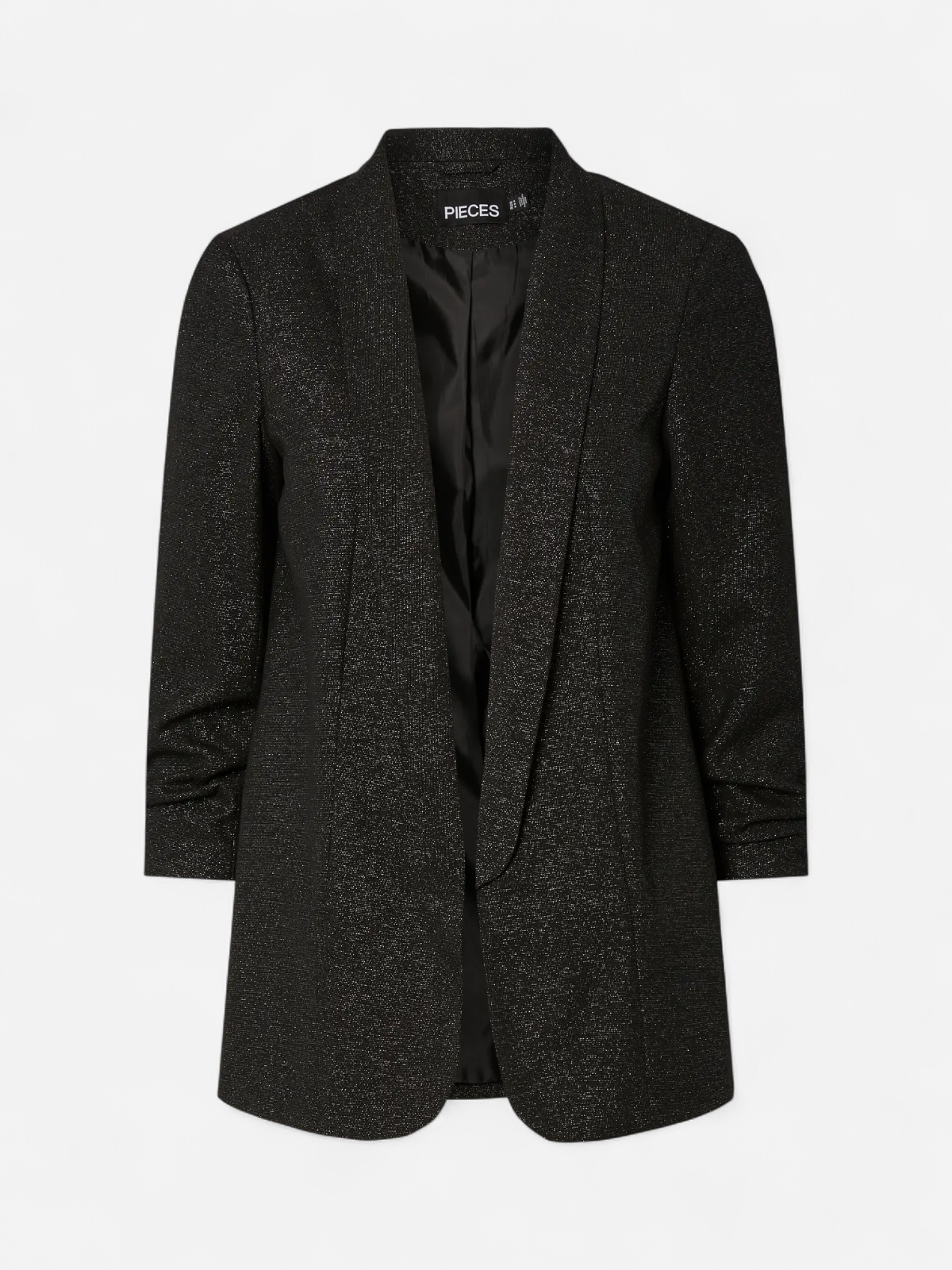 Pieces naisten bleiseri PCBOSELLA 3/4 GLITTER BLAZER NOOS, Black silver - Kekäle.fi
