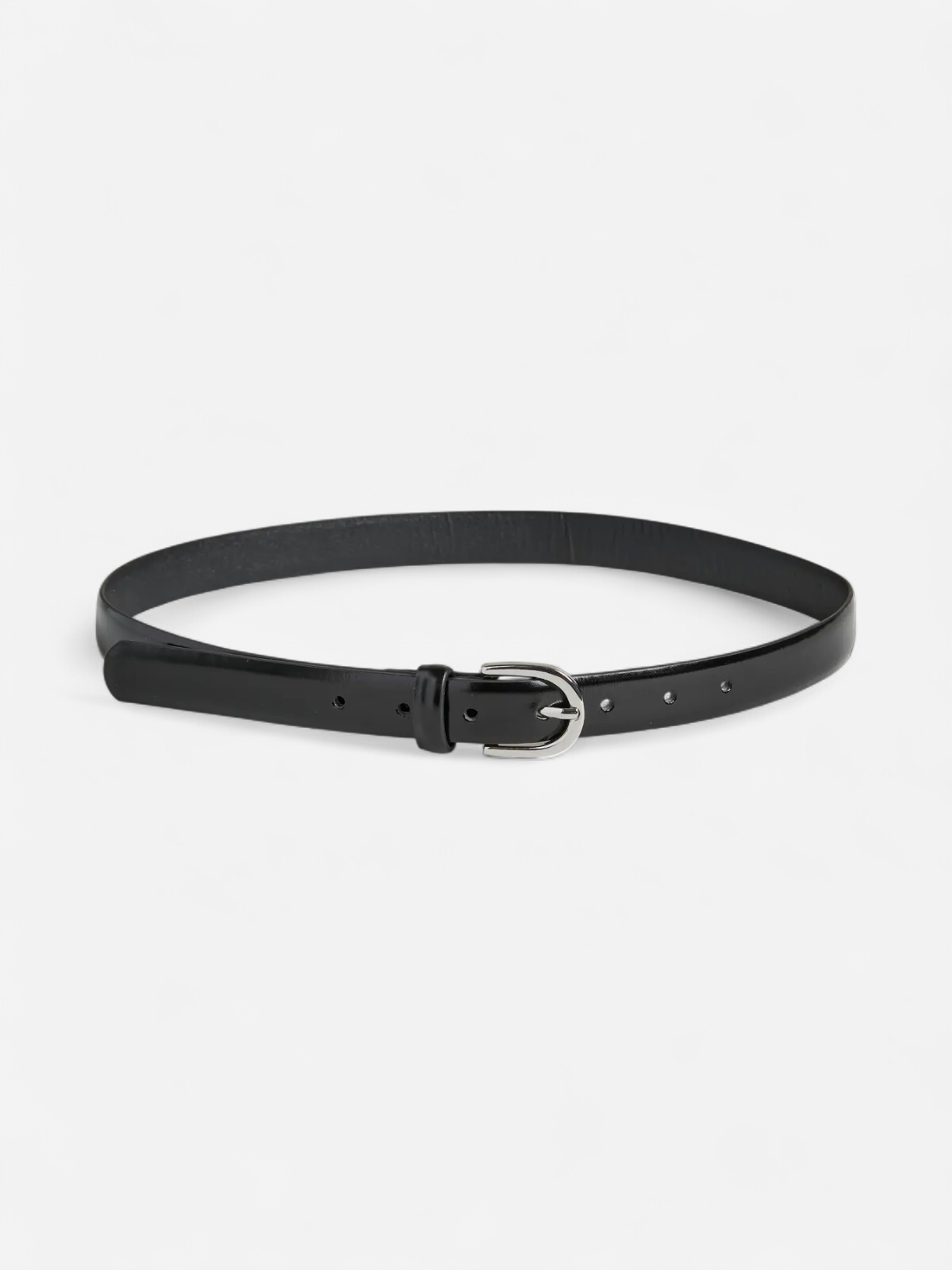PCESTINA LEATHER JEANS BELT NOOS Black SILVER BUCKLE - Kekäle.fi