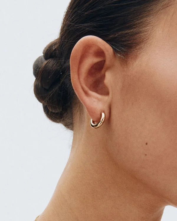 Edblad korvakorut, CHUNKY HOOPS S GOLD 14mm Kullankeltainen