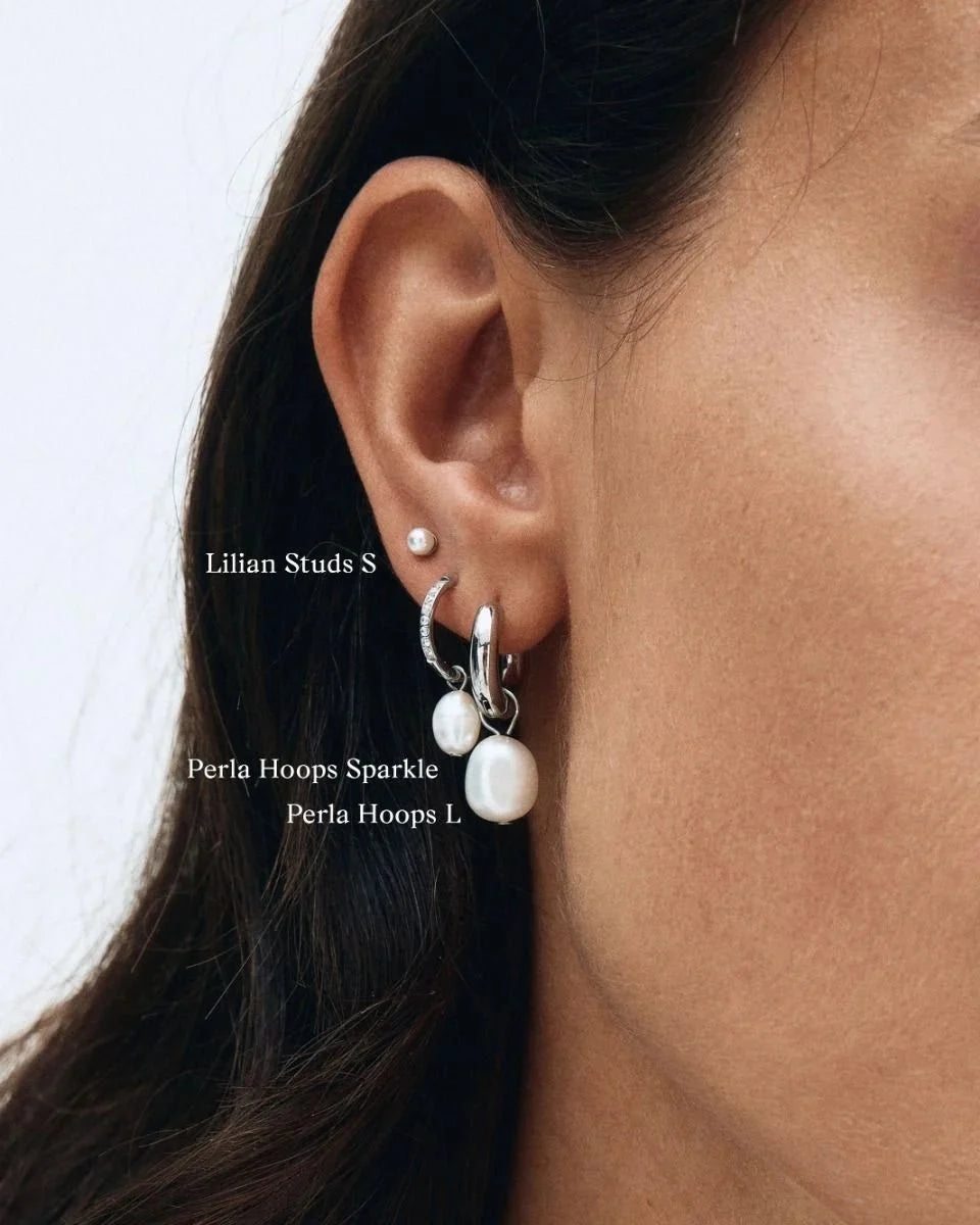 Edblad naisten korvakorut Perla Hoops L, Stainless steel