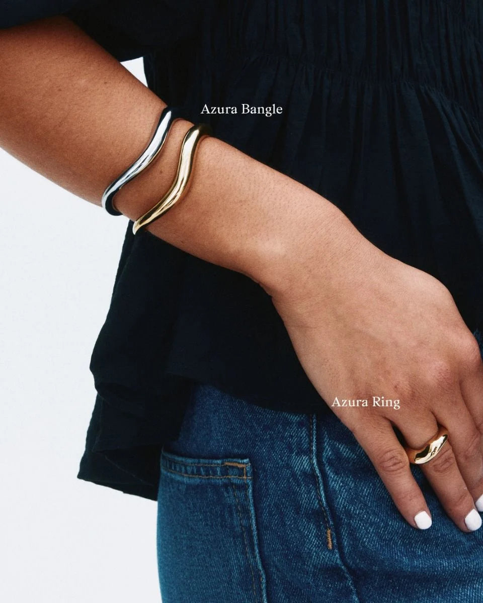 Edblad rannekoru Azura Bangle, Gold Pleated