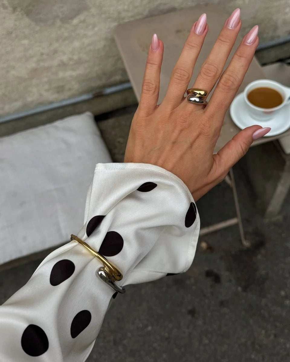 Edblad sormus, HARMONY RING MIXED Hopeanharmaa