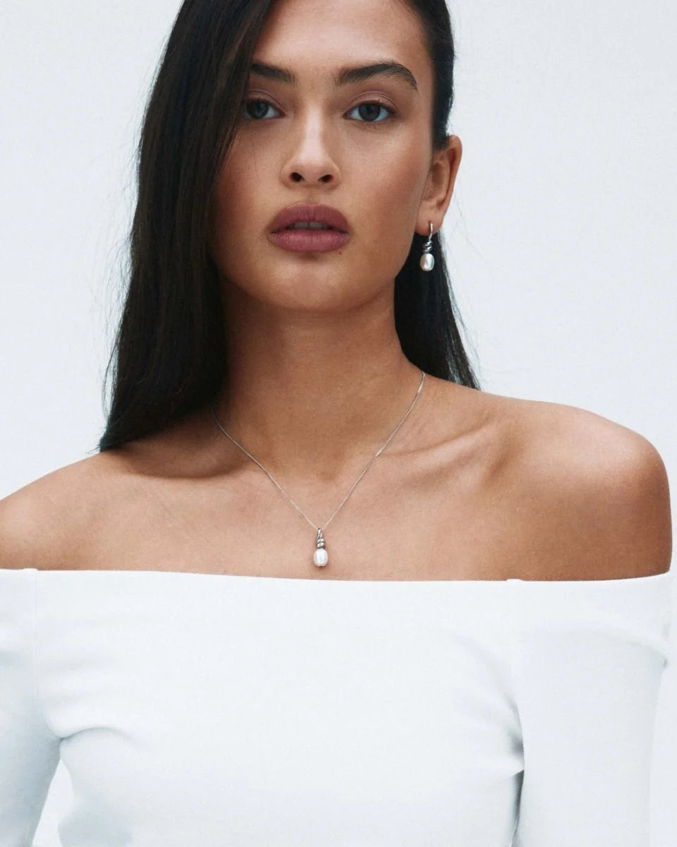 Edblad korvakorut Swivel Earrings Pearl S, Stainless steel