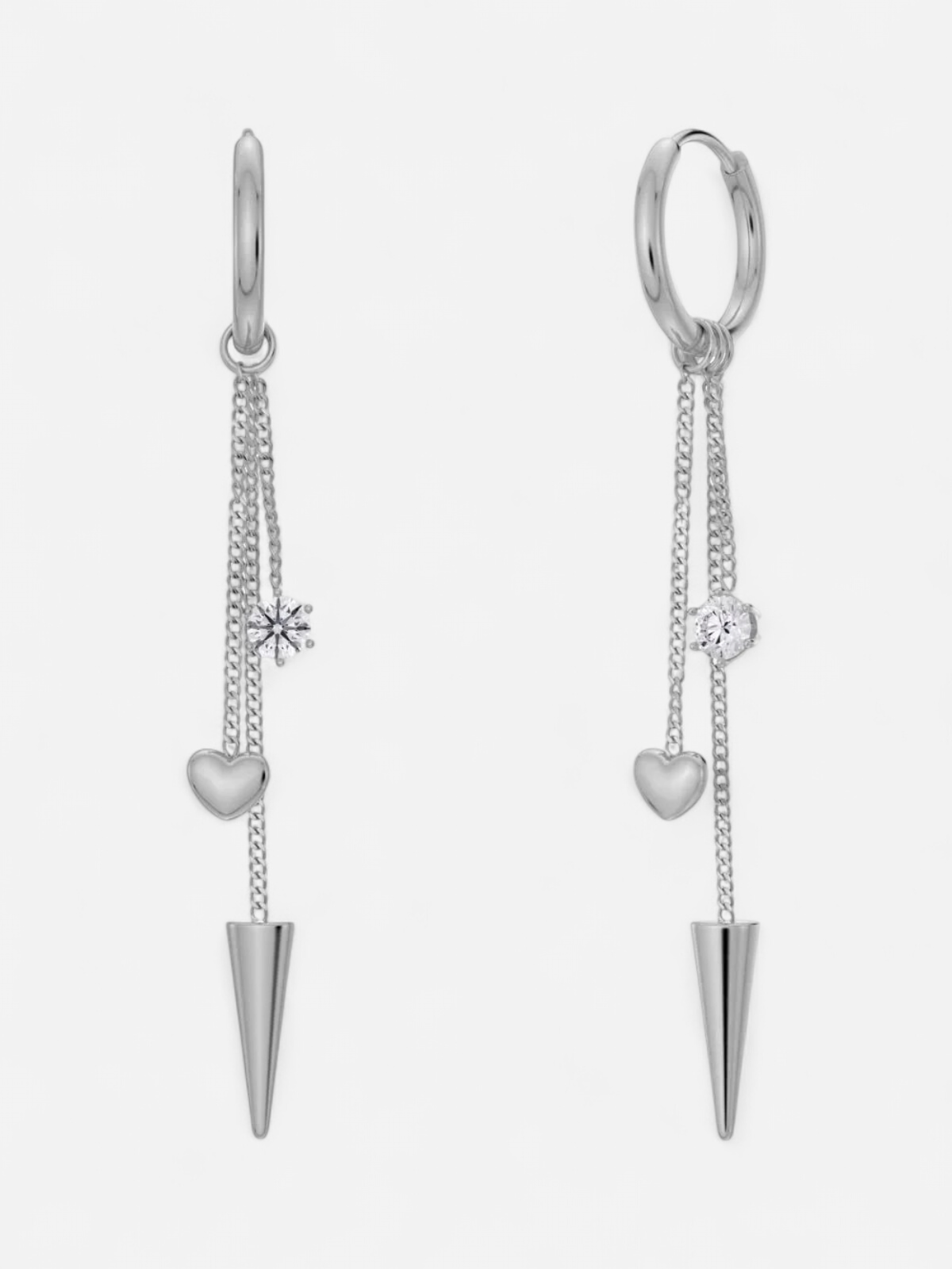PEAK HOOPS MULTI HEART SILVER Silver - Kekäle.fi
