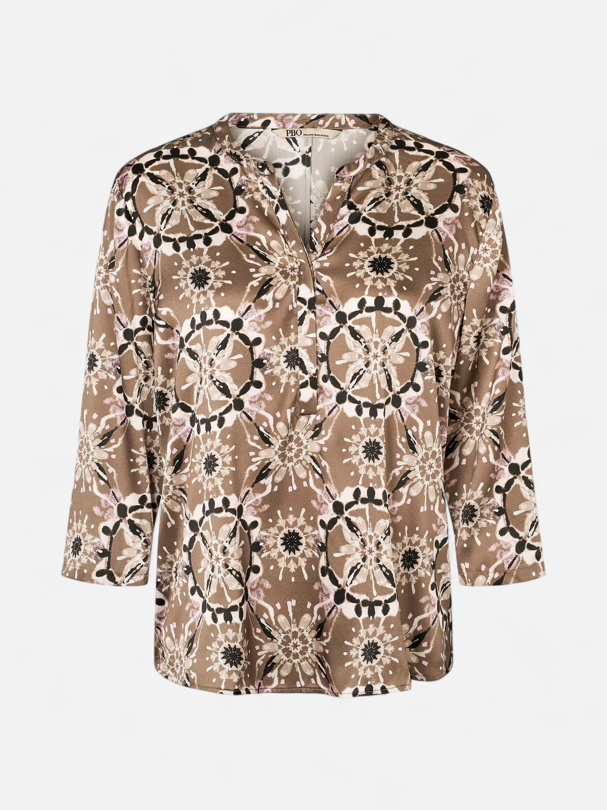 Philosophy Blues Original naisten pusero, SILKY BALI BLOUSE Ruskea Kuosillinen - Kekäle.fi