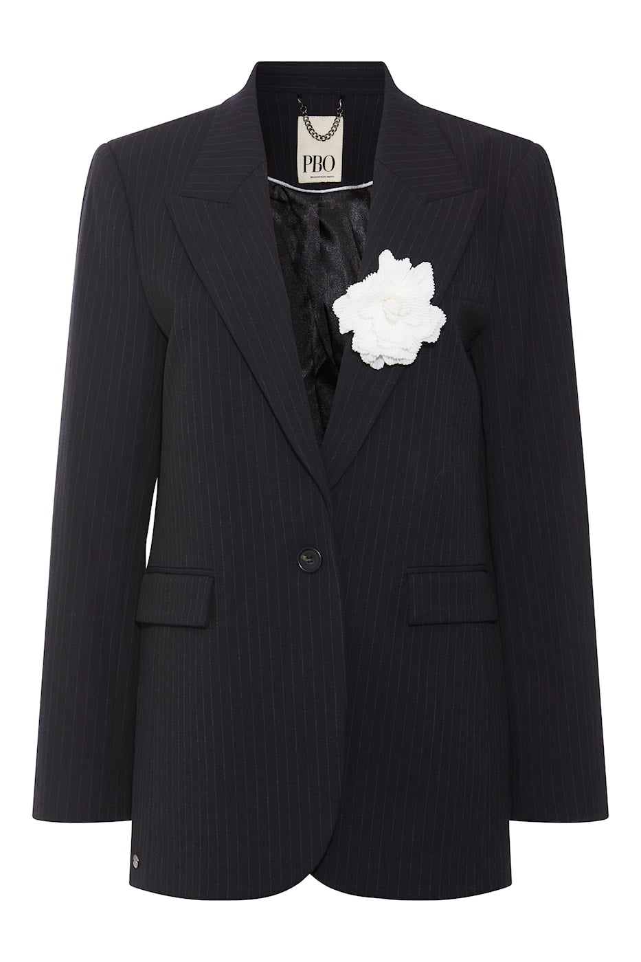 philosophy-blues-original-naisten-raidallinen-bleiseri-monla-brooch-blazer-raidallinen-harmaa-2