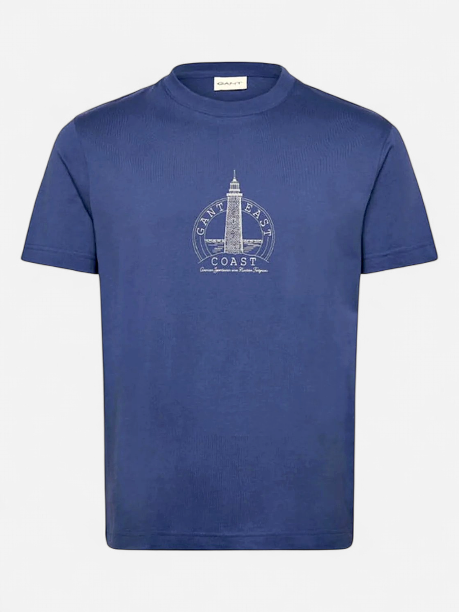 Gant miesten t-paita Graphic SS Tshirt Lobster, sininen - Kekäle.fi