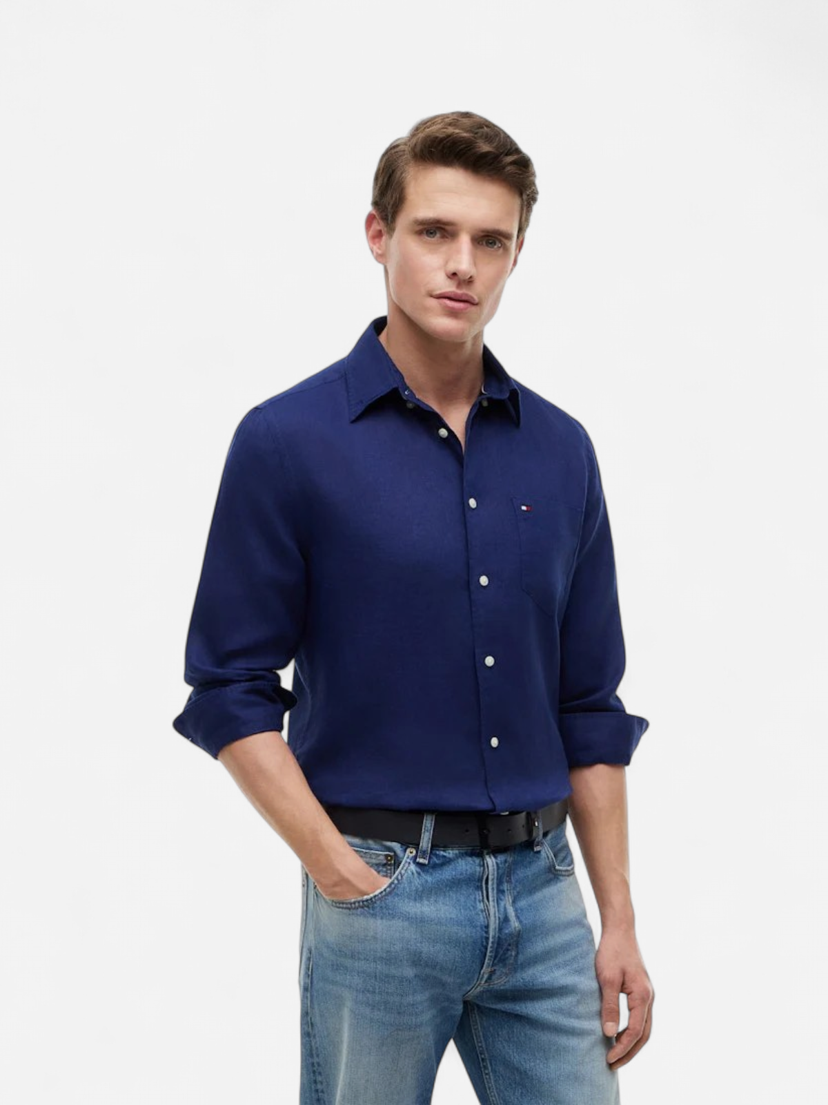 PIECE DYE LINEN RF SHIRT K TUMMANSININEN - Kekäle.fi