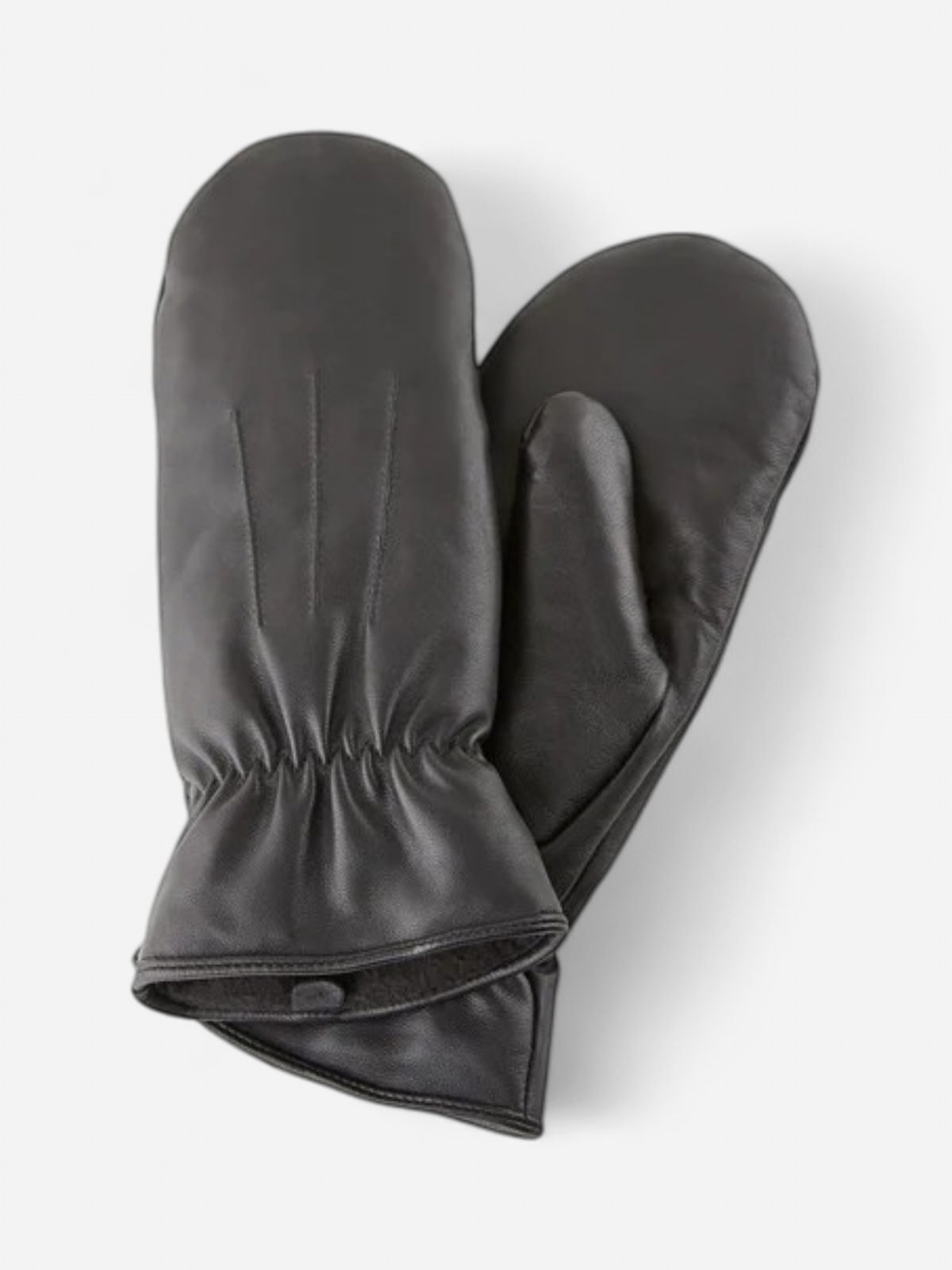 Pieces Naisten Nahkarukkaset, Nellie Leather Mittens Musta 99 000 - Kekäle.fi