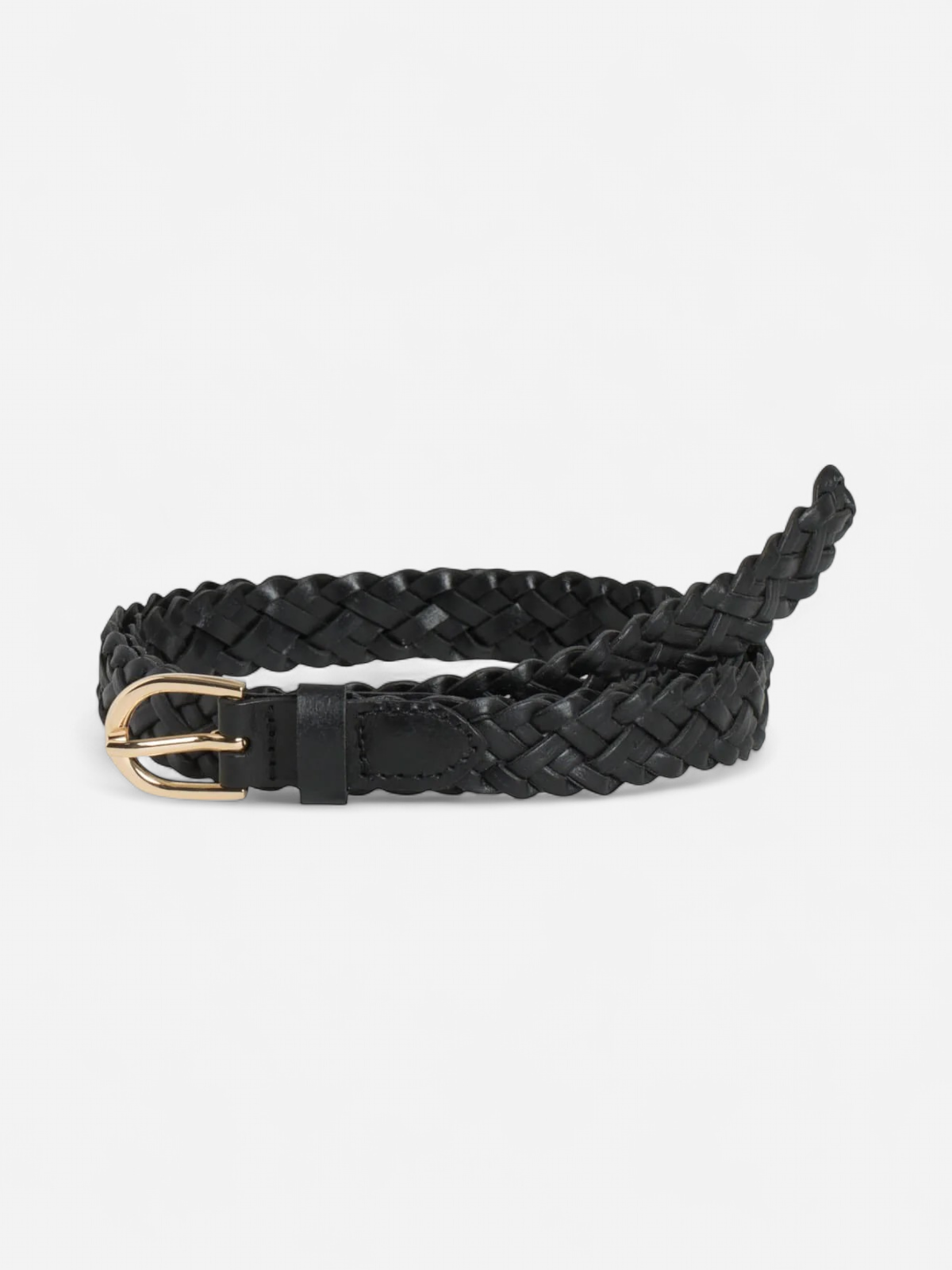 Pieces yvö, PCAVERY LEATHER BRAIDED SLIM BELT  Black - Kekäle.fi