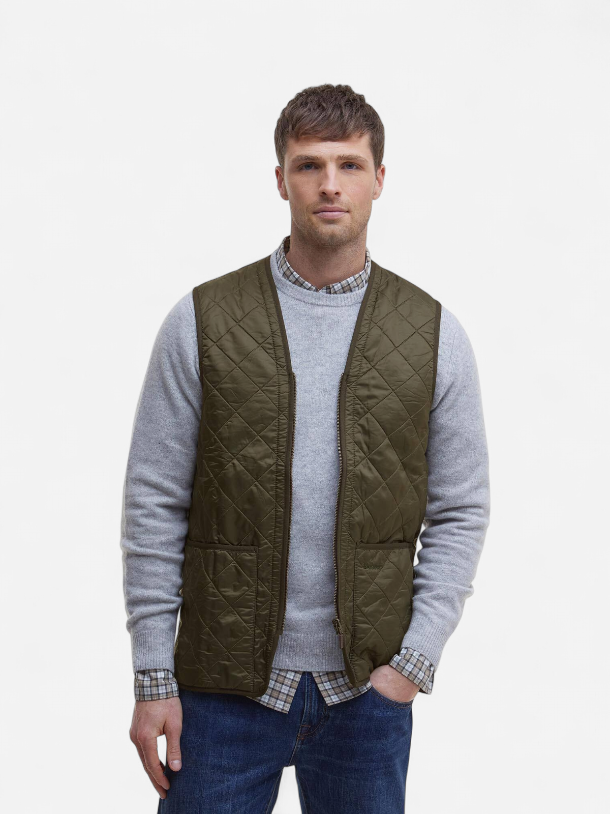 Barbour miesten liivi Polarquilt Zip-In Liner, oliivinvihreä - Kekäle.fi