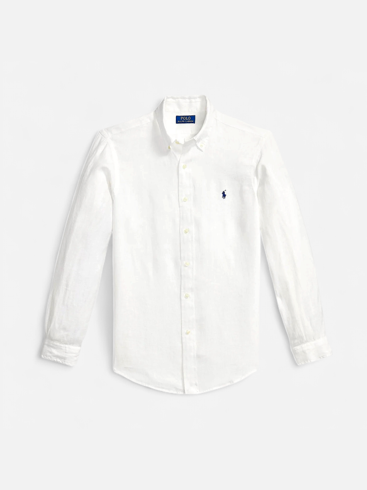 Polo Ralph Lauren miesten kauluspaita Polo Linen Linen Shirt LS Custom Fit, valkoinen - Kekäle.fi