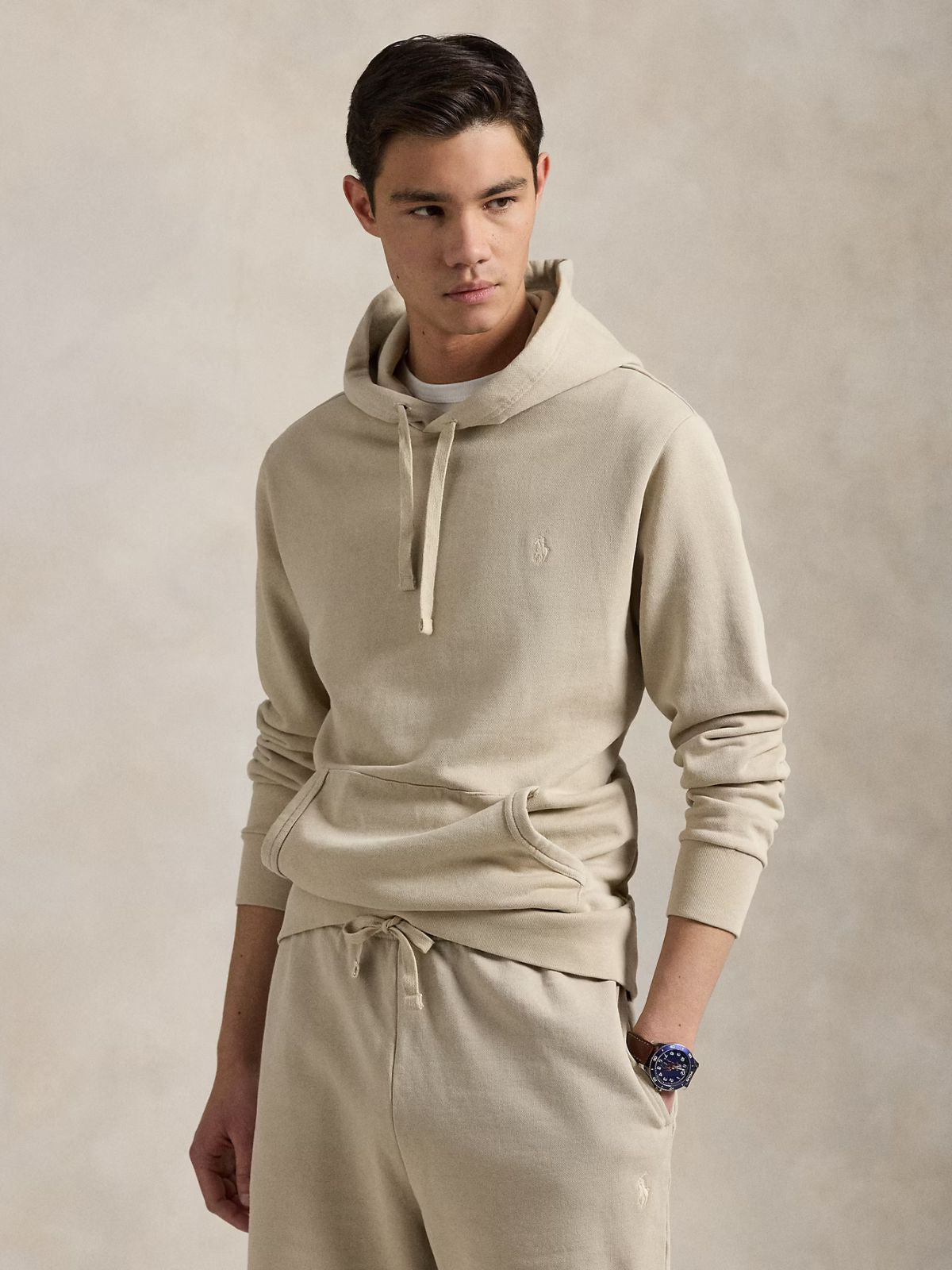 polo-ralph-lauren-miesten-huppari-loopback-fleece-hoodie-beige-1