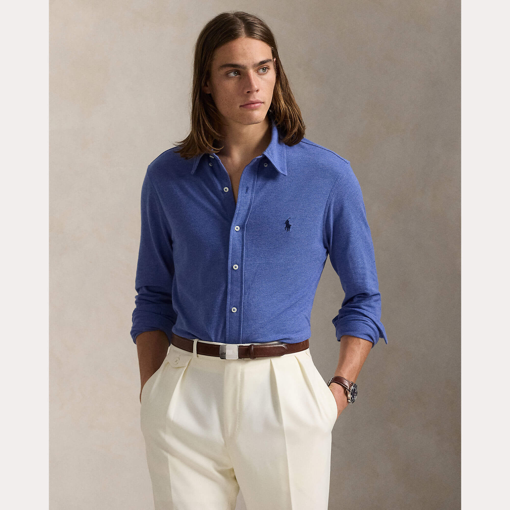 polo-ralph-lauren-miesten-kauluspaita-featherweight-mesh-shirt-keskisininen-2