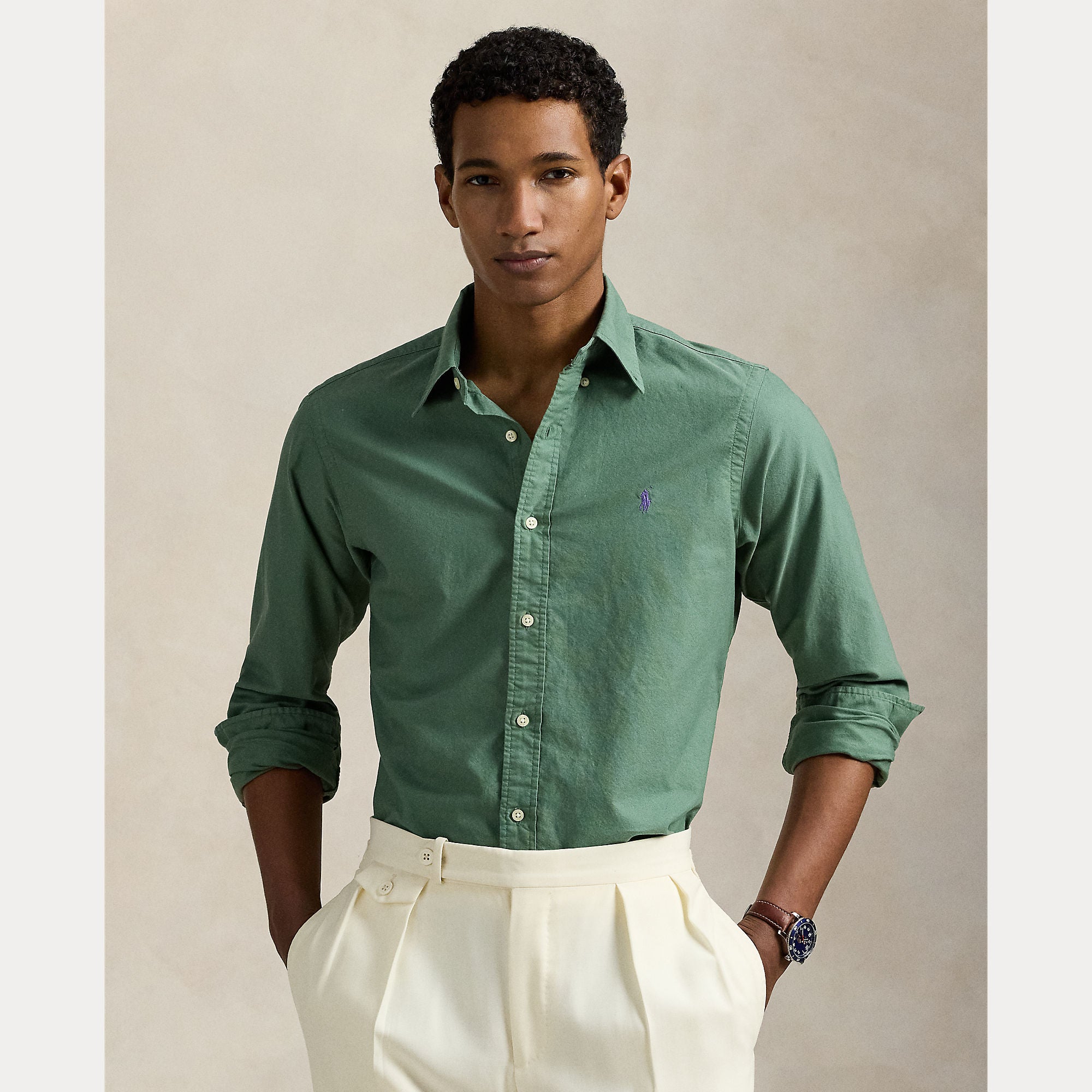 polo-ralph-lauren-miesten-kauluspaita-slim-fit-garmend-washed-oxford-shirt-vihrea-2