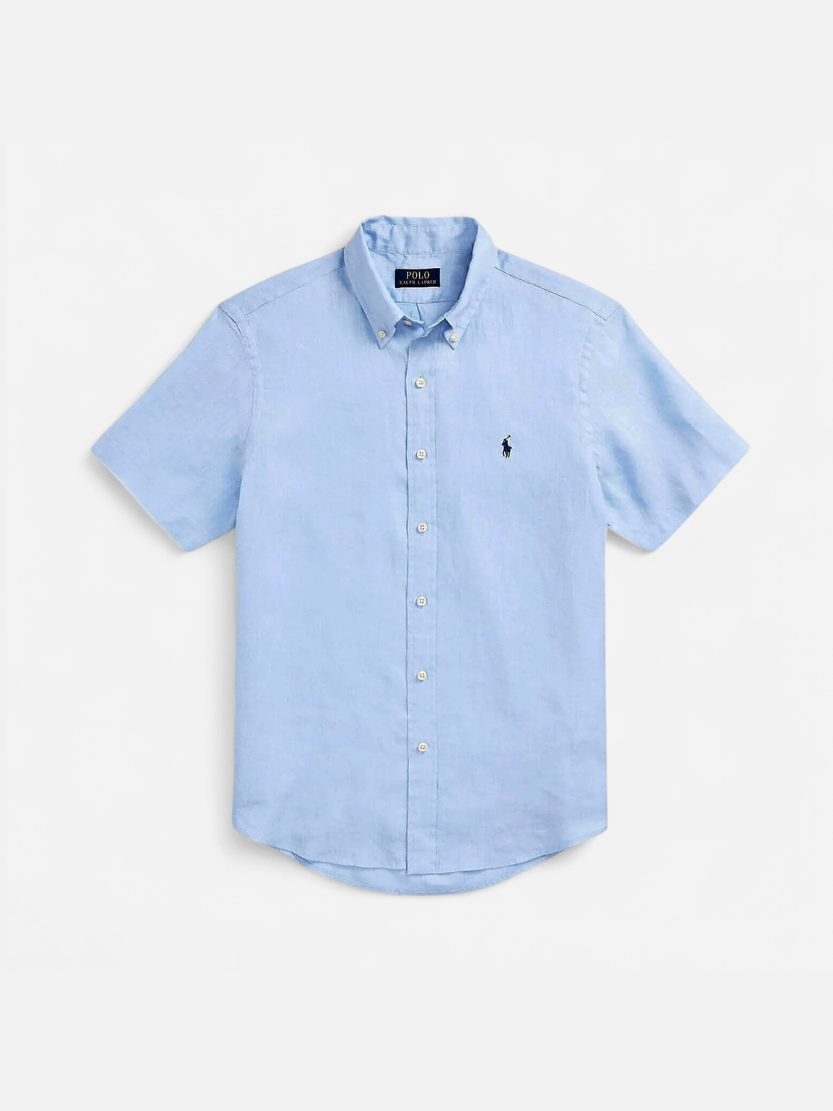 Polo Ralph Lauren miesten lyhythihainen kauluspaita, POLO LINEN SHIRT SS CUSTOM FIT Keskisininen - Kekäle.fi