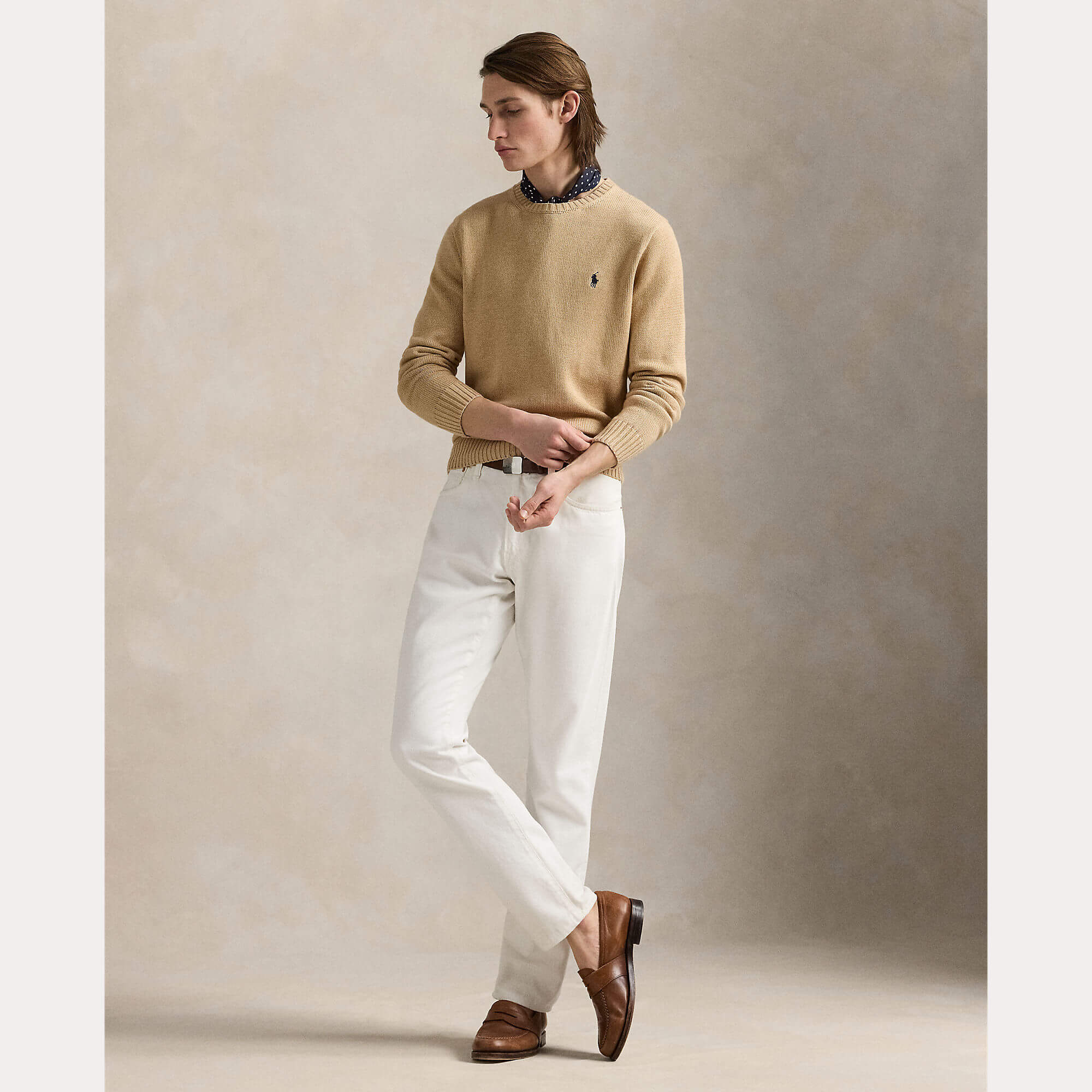 polo-ralph-lauren-miesten-neulepusero-long-sleeve-sweater-beige-3