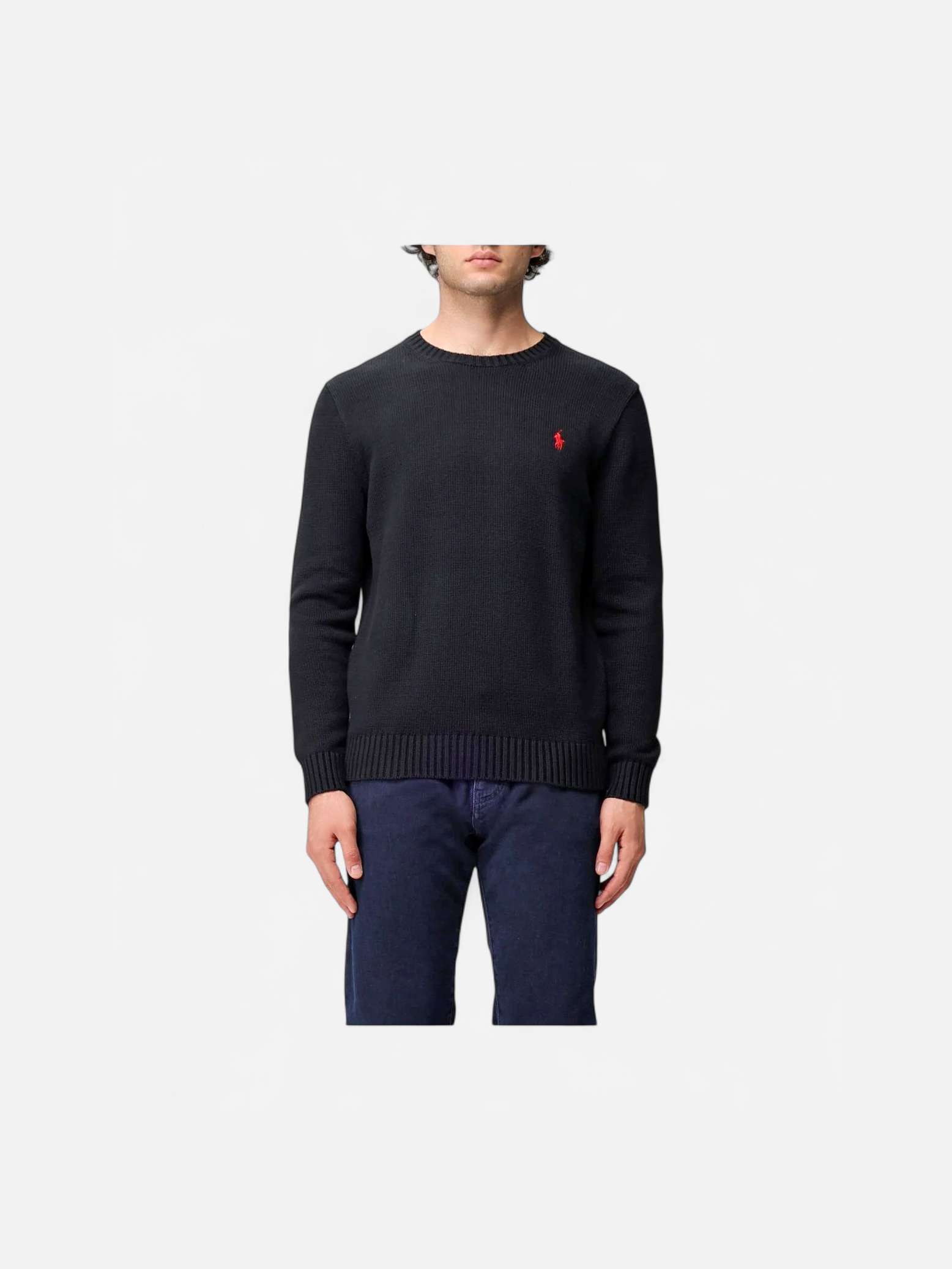 Polo Ralph Lauren Miesten Neulepusero, LONG SLEEVE-SWEATER Musta - Kekäle.fi