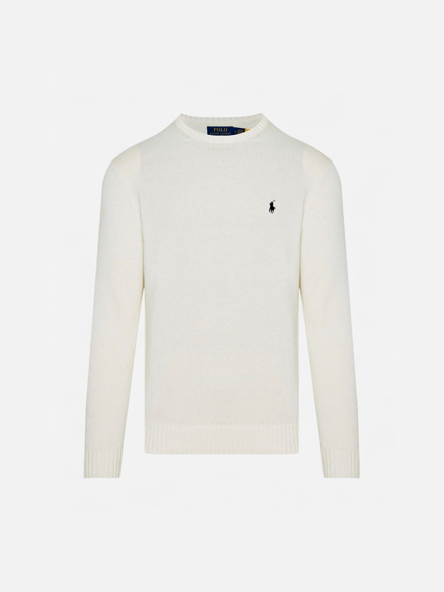 Polo Ralph Lauren Miesten Neulepusero, LONG SLEEVE-SWEATER Valkoinen - Kekäle.fi