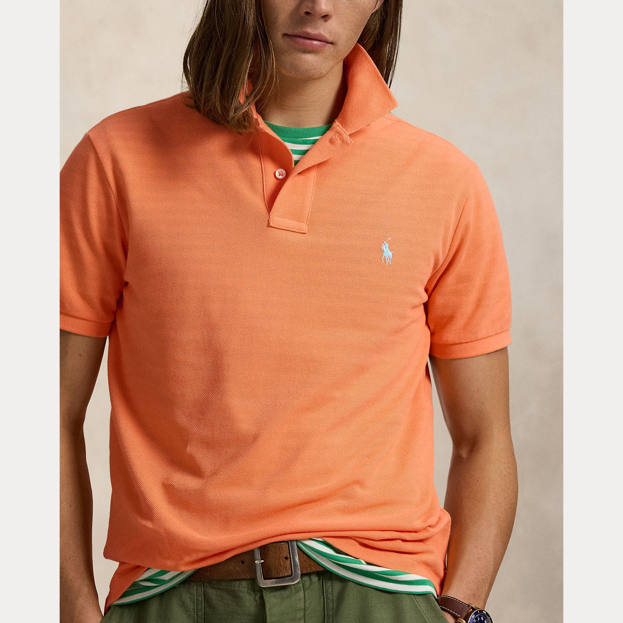 polo-ralph-lauren-miesten-pikeepaita-polo-pikee-custom-slim-oranssi-4
