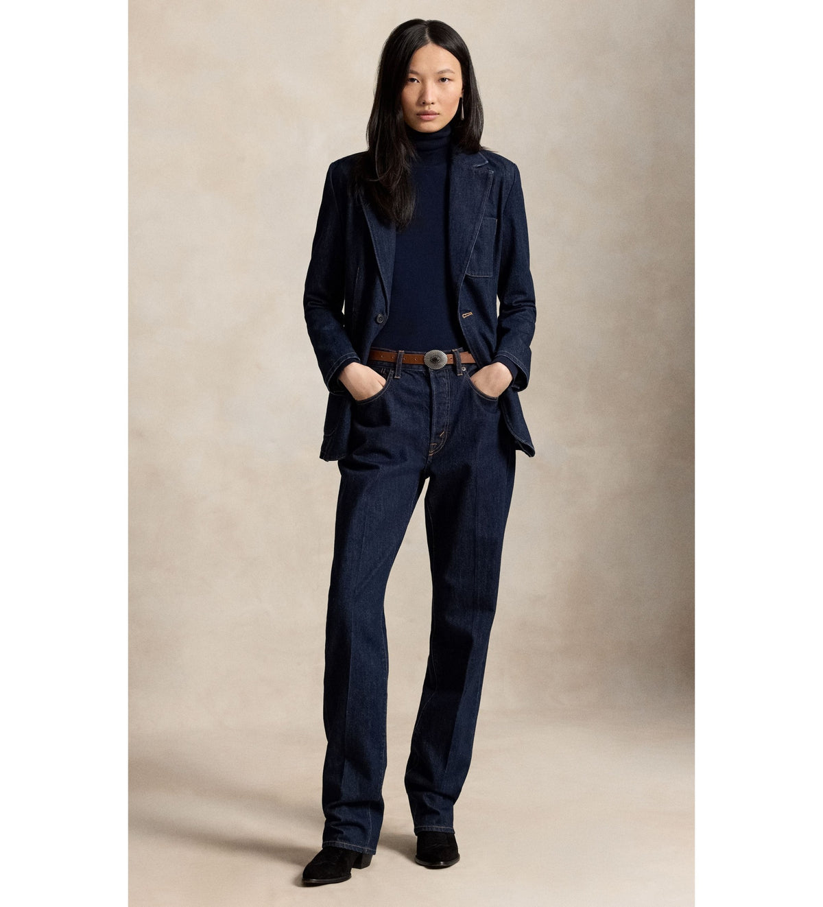 Polo Ralph Lauren naisten bleiseri Single-Breasted Denim Blazer, sininen, indigo