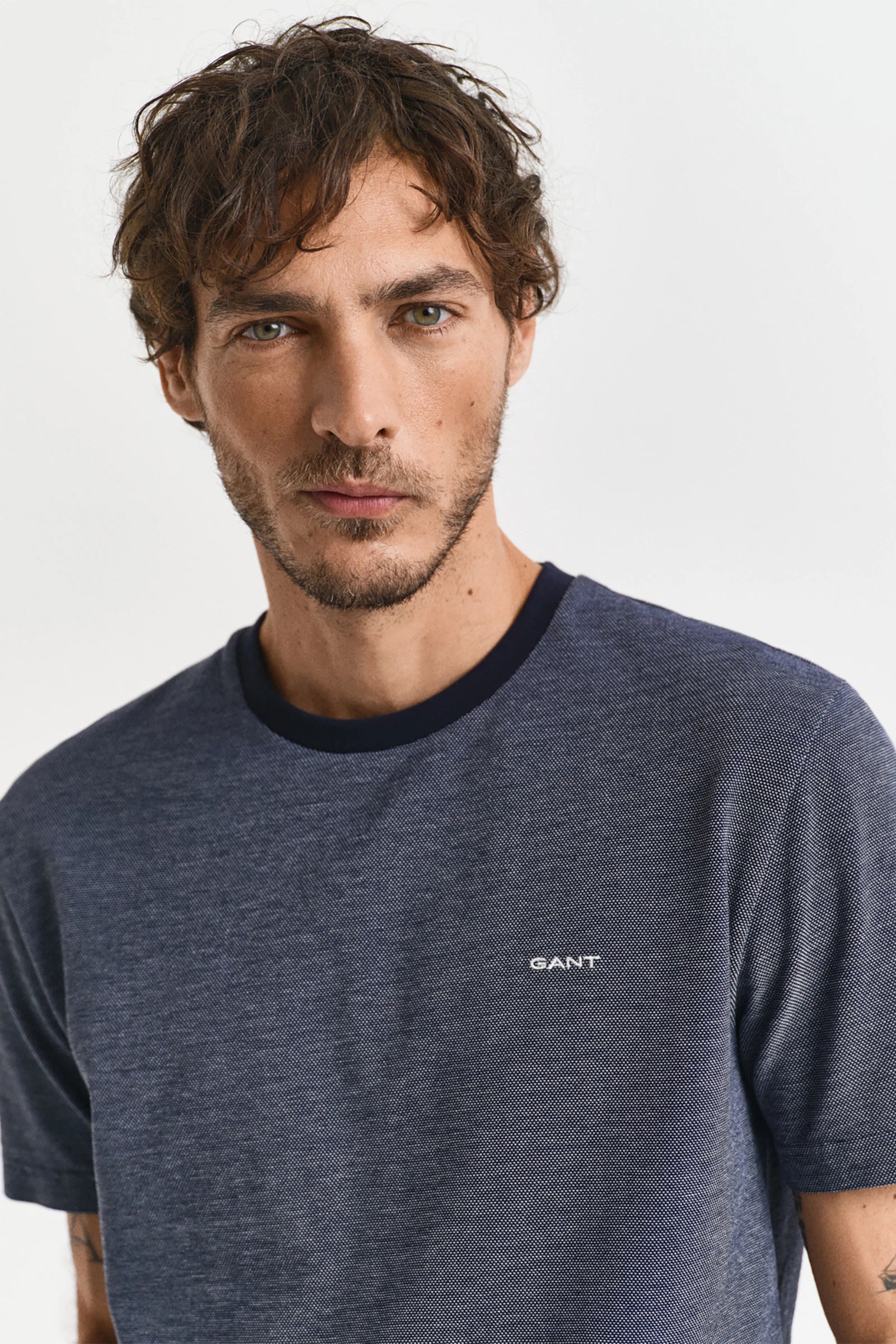 Gant miesten Pikeepaita 4-Col Oxford Ss Pique, Sininen, indigo