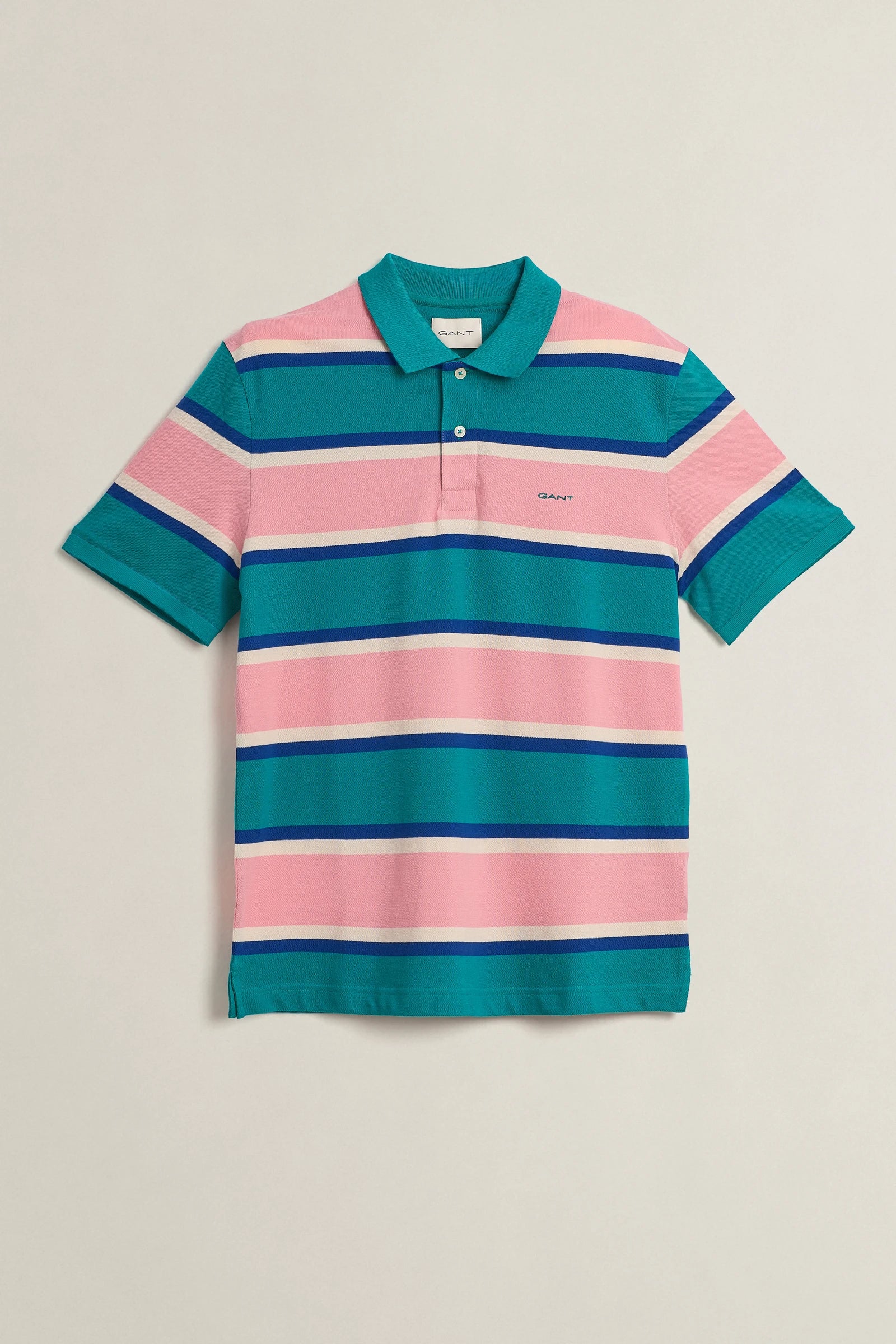 Gant miesten pikeepaita Multi Striped Piqué Polo Shirt, raidallinen pinkki