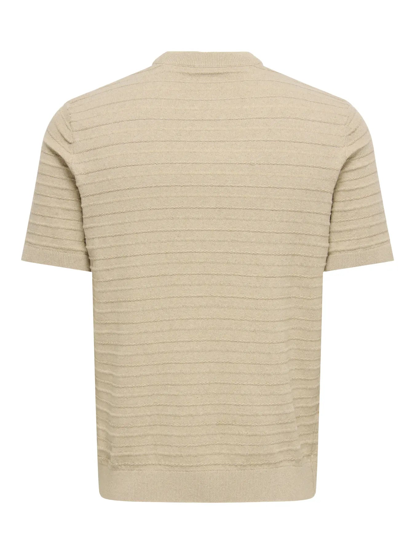 Only and Sons miesten t-paita Tano Life Reg SS Crew Knit, beige