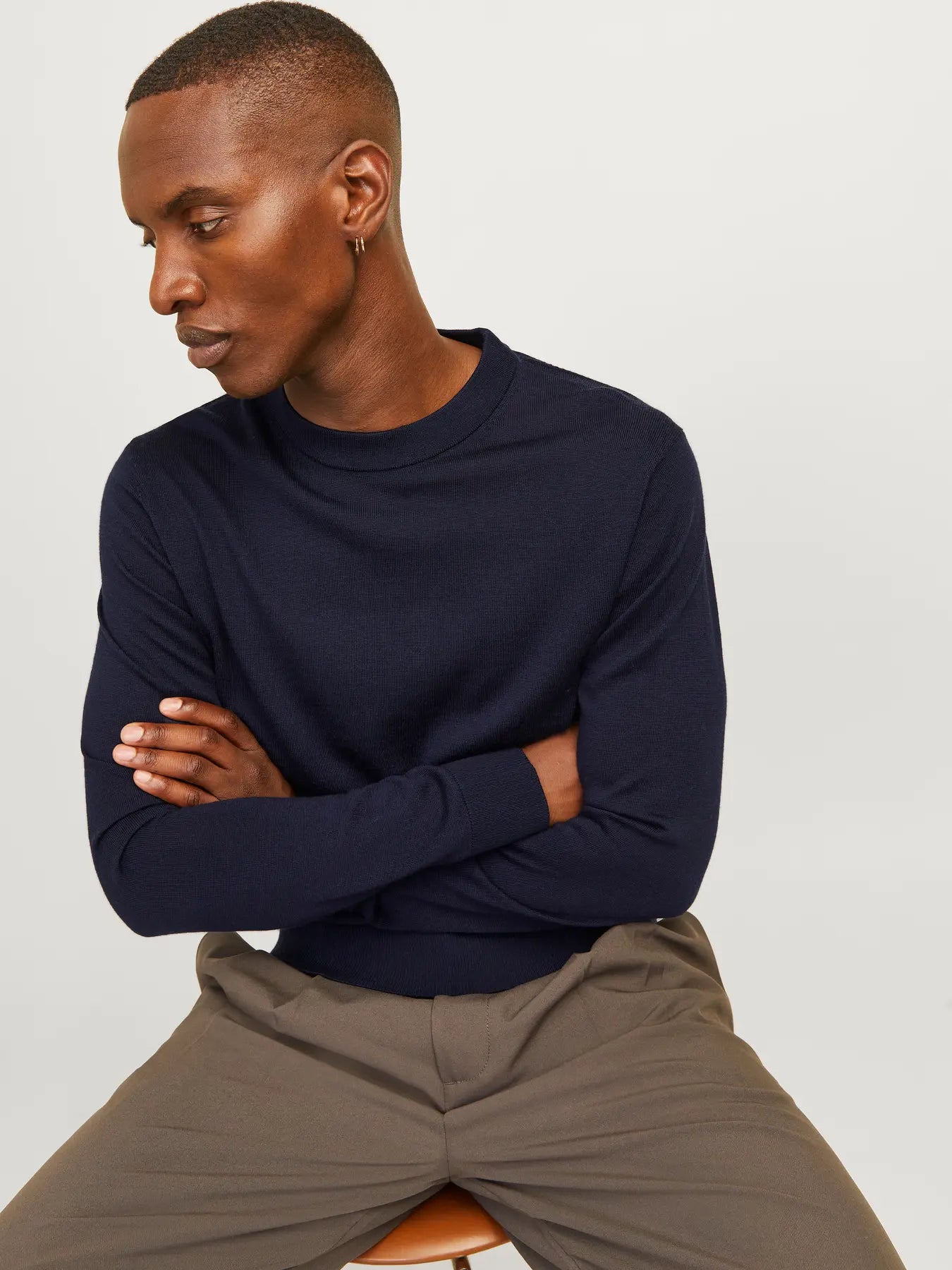 Jack and Jones miesten neulepusero Milano Stitch Crew Neck, Night Sky