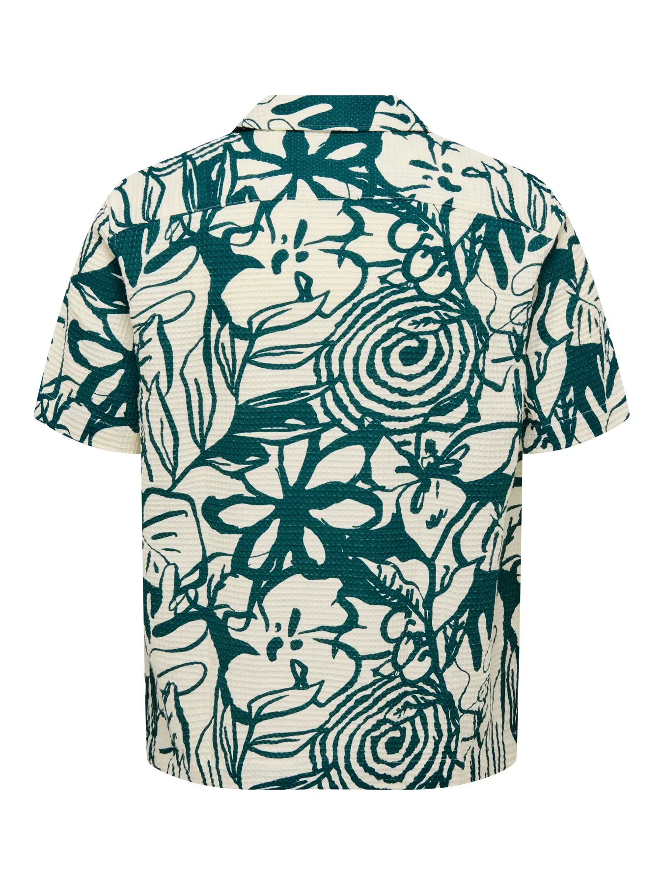 Only and Sons miesten Kauluspaita Onssavier Waffle Ss Shirt, vihreä kuosi