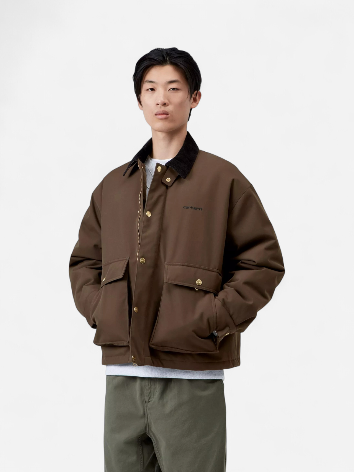 Carhartt miesten kevyt takki Quentin Jacket, Tobacco / Black - Kekäle.fi