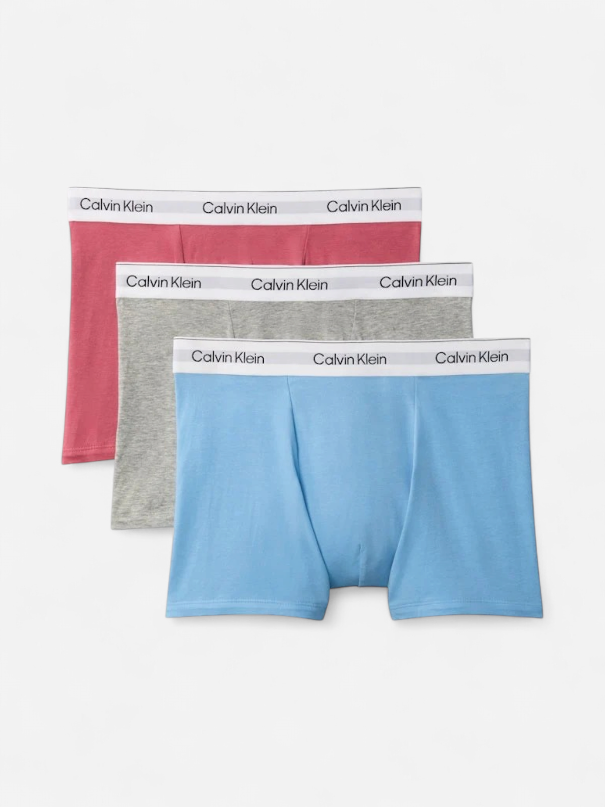 Calvin Klein miesten bokserit Relaxed Fit Trunk 3 Pack Pink Green Blue - Kekäle.fi
