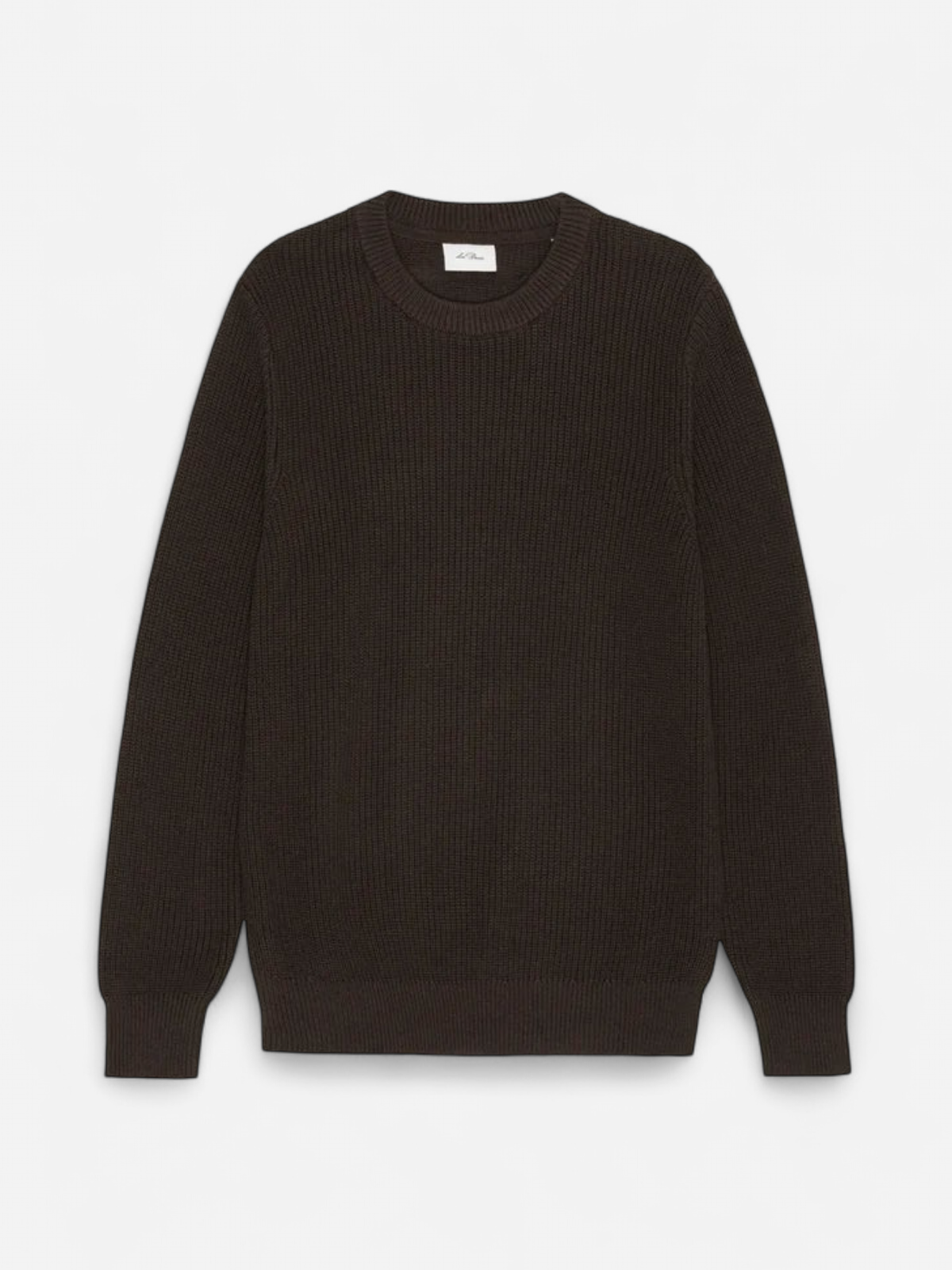 Les Deux miesten neulepusero Rib Crewneck Knit, tummanruskea - Kekäle.fi
