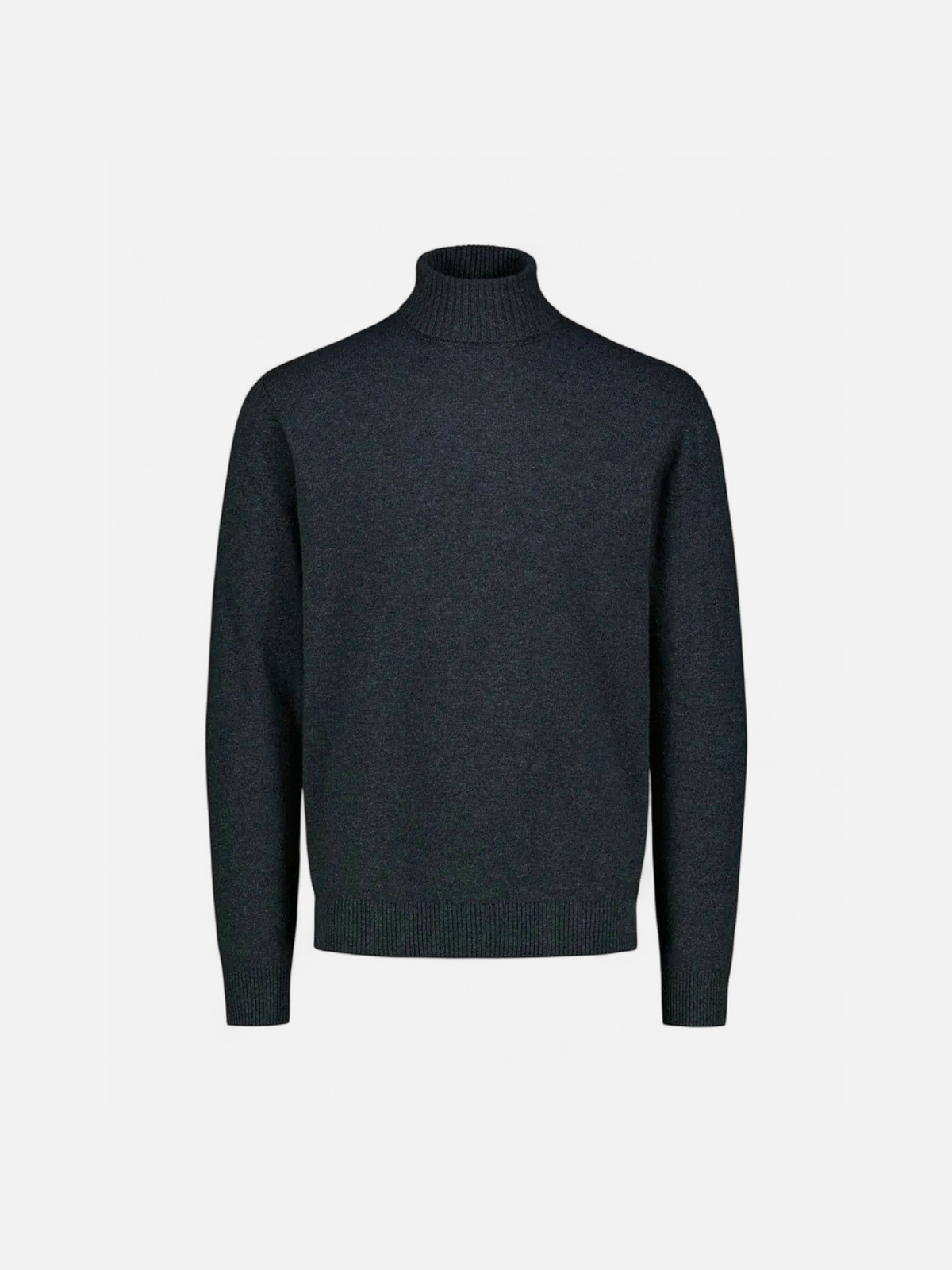 Sinnuu Miesten Neulepoolo ROLLNECK FINE MERINO WOOL MADE IN ITALY tummanharmaa - Kekäle.fi