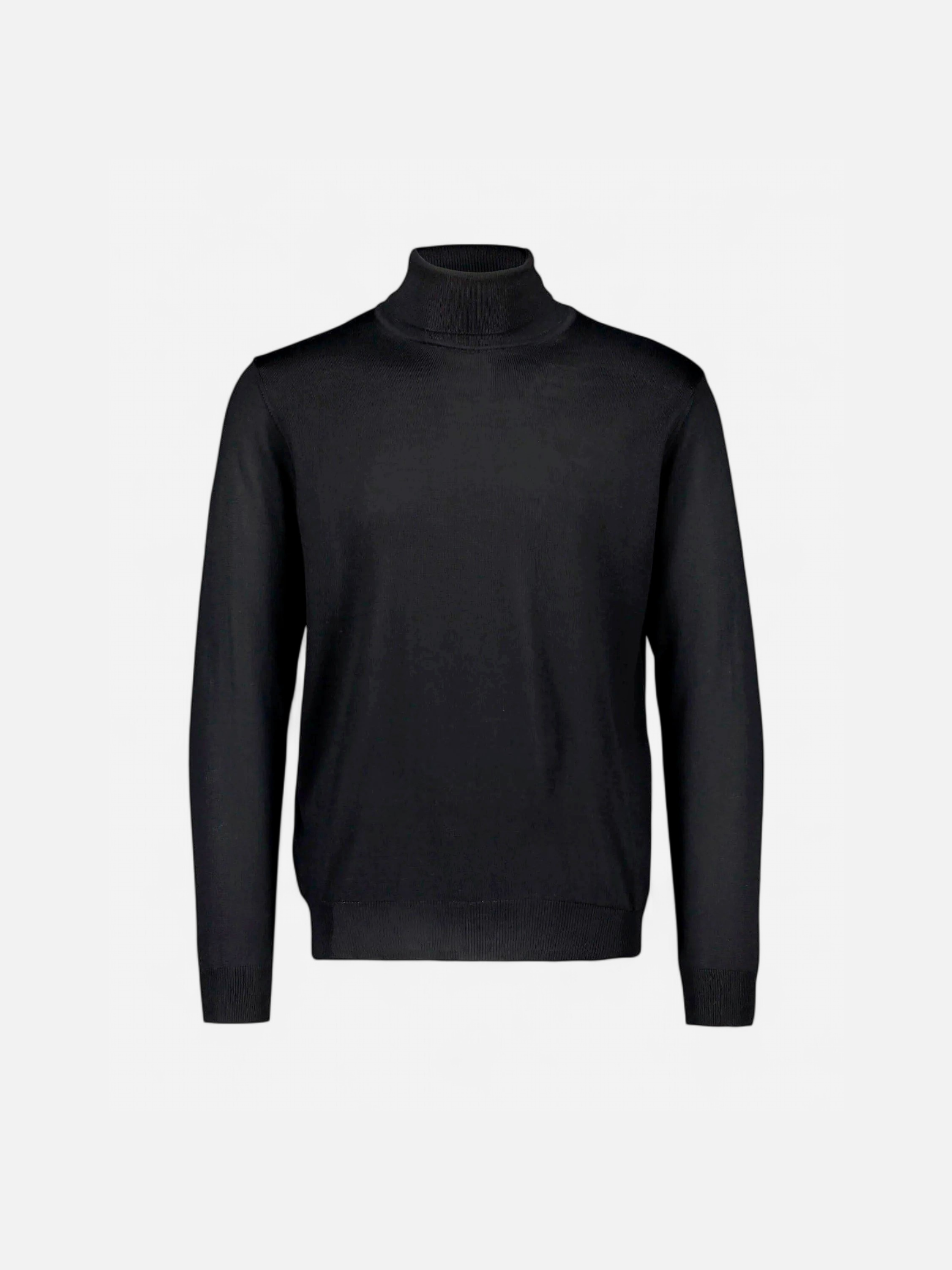 Sinnuu miesten pooloneule Rollneck Merino Wool Made in Italy, musta - Kekäle.fi