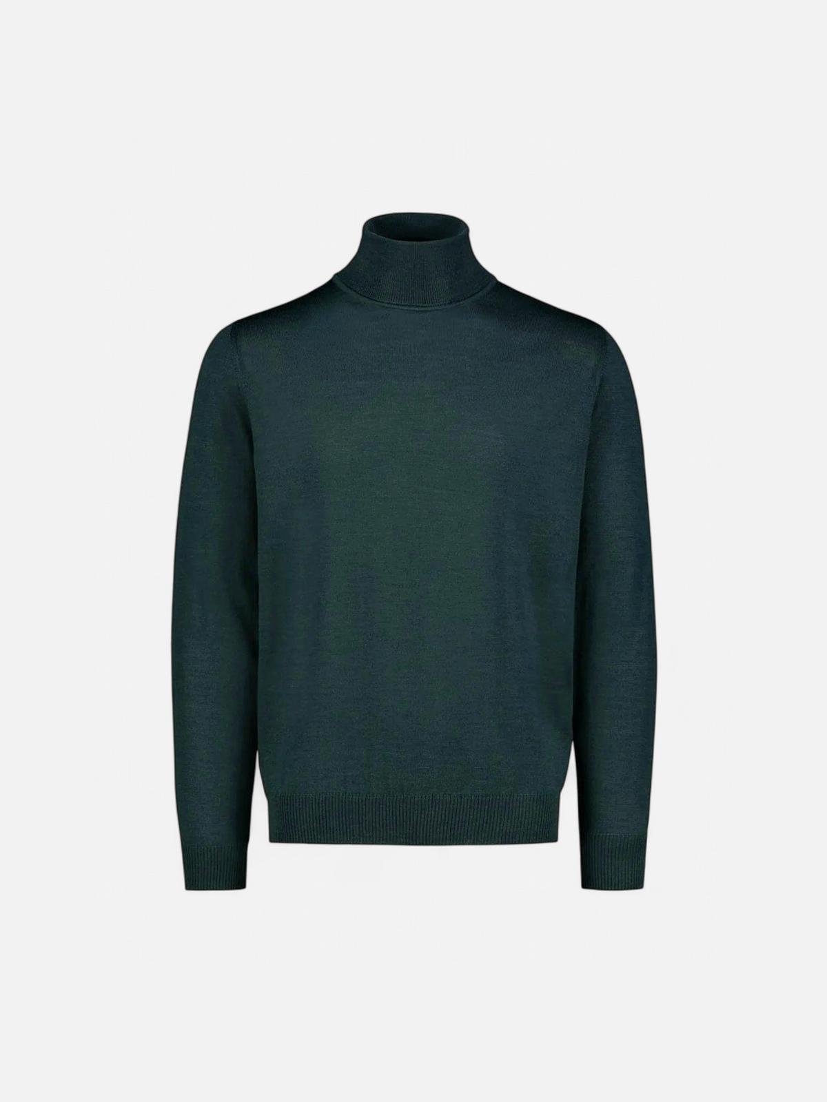 Sinnuu miesten pooloneule Rollneck Merino Wool Made in Italy, tummanvihreä - Kekäle.fi