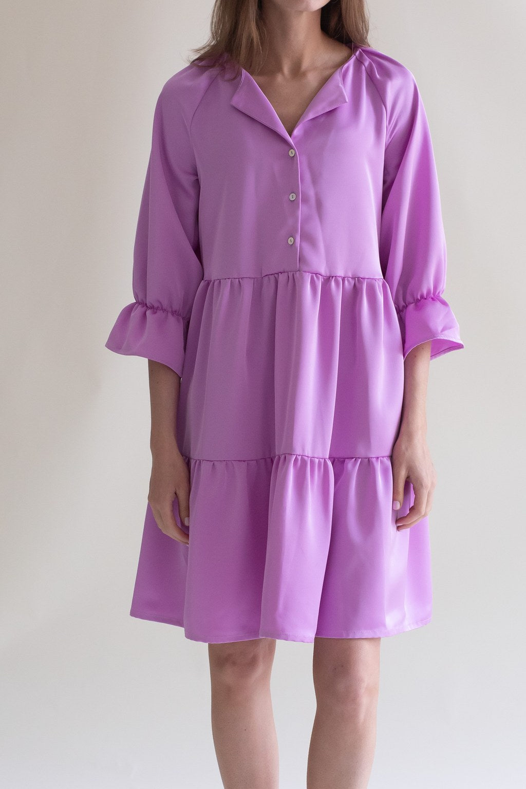 Gauhar mekko Ruffled Dress Fuchsia, vaalea lila