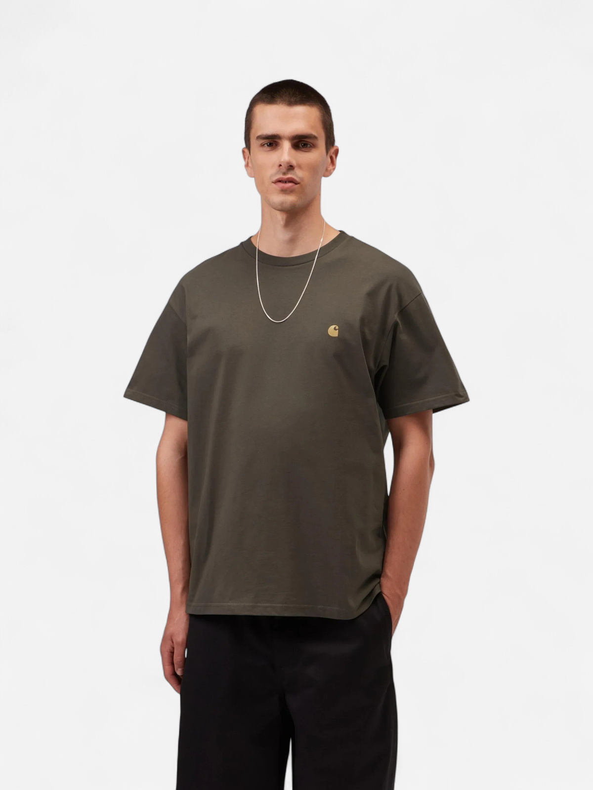 Carhartt miesten T-paita S/S Chase T-Shirt, khaki - Kekäle.fi