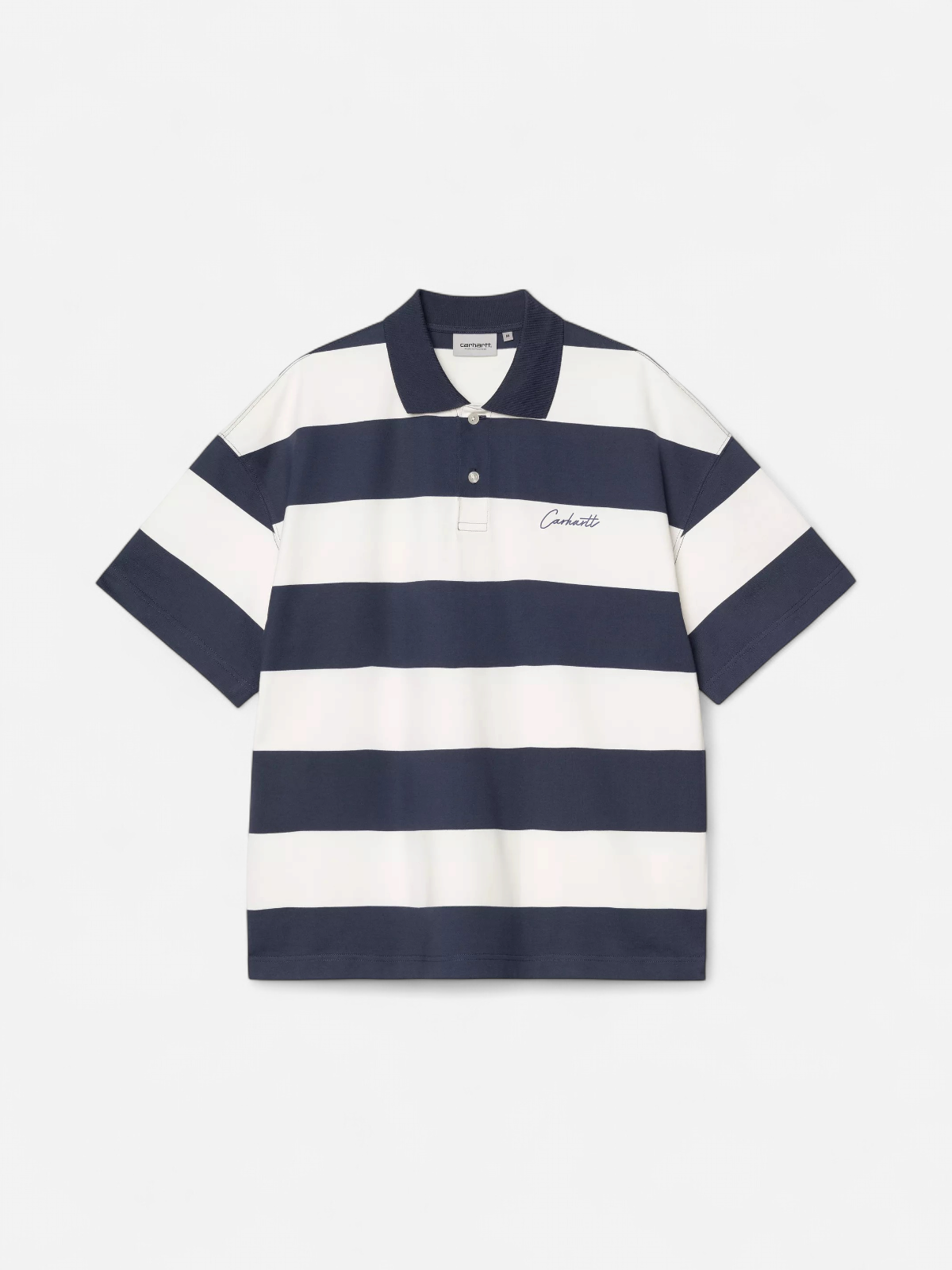 Carhartt miesten pikeepaita S/S Delray Polo Shirt, raidallinen valkoinen - Kekäle.fi