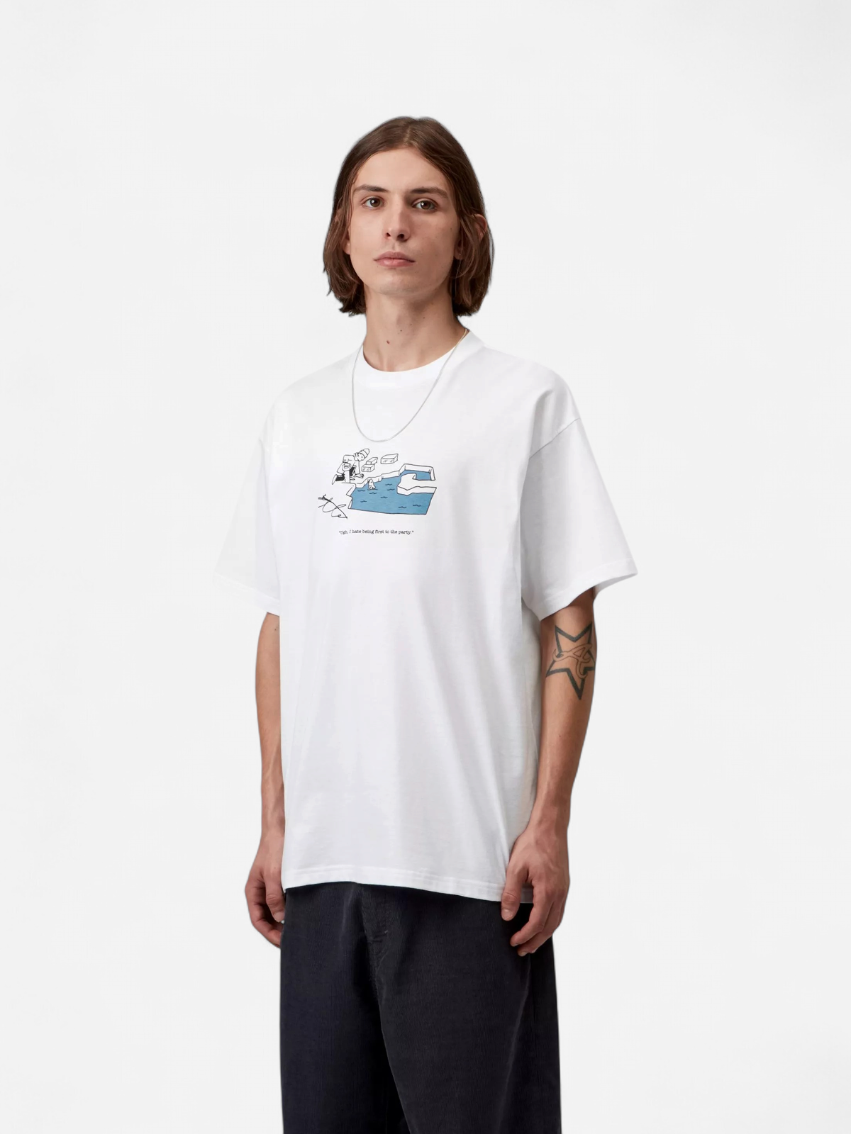 S/S Ice Fishing T-Shirt Organic Cotto VALKOINEN - Kekäle.fi