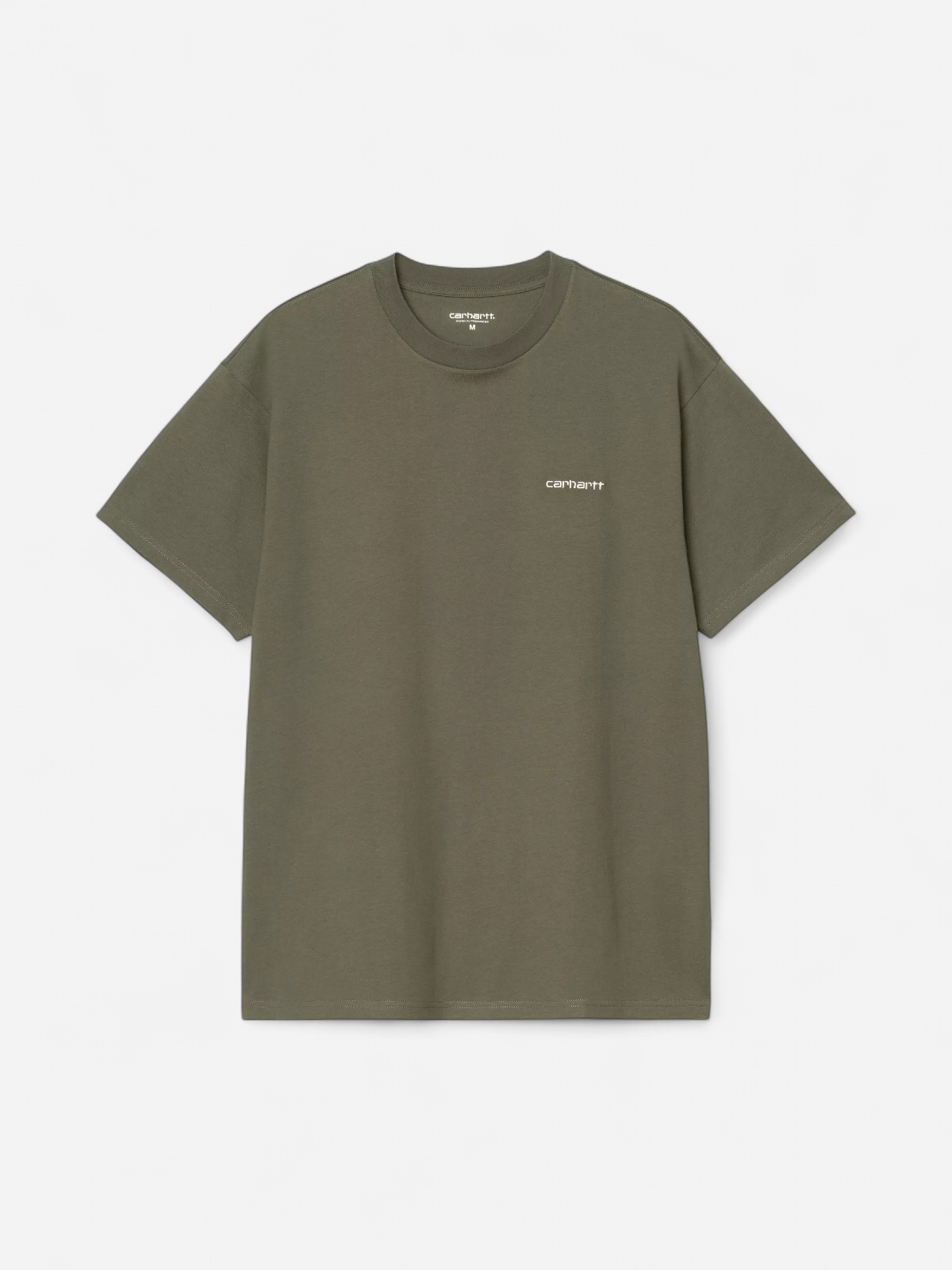 Carhartt miesten t-paita S/S Script Embroidery T-Shirt, khaki - Kekäle.fi