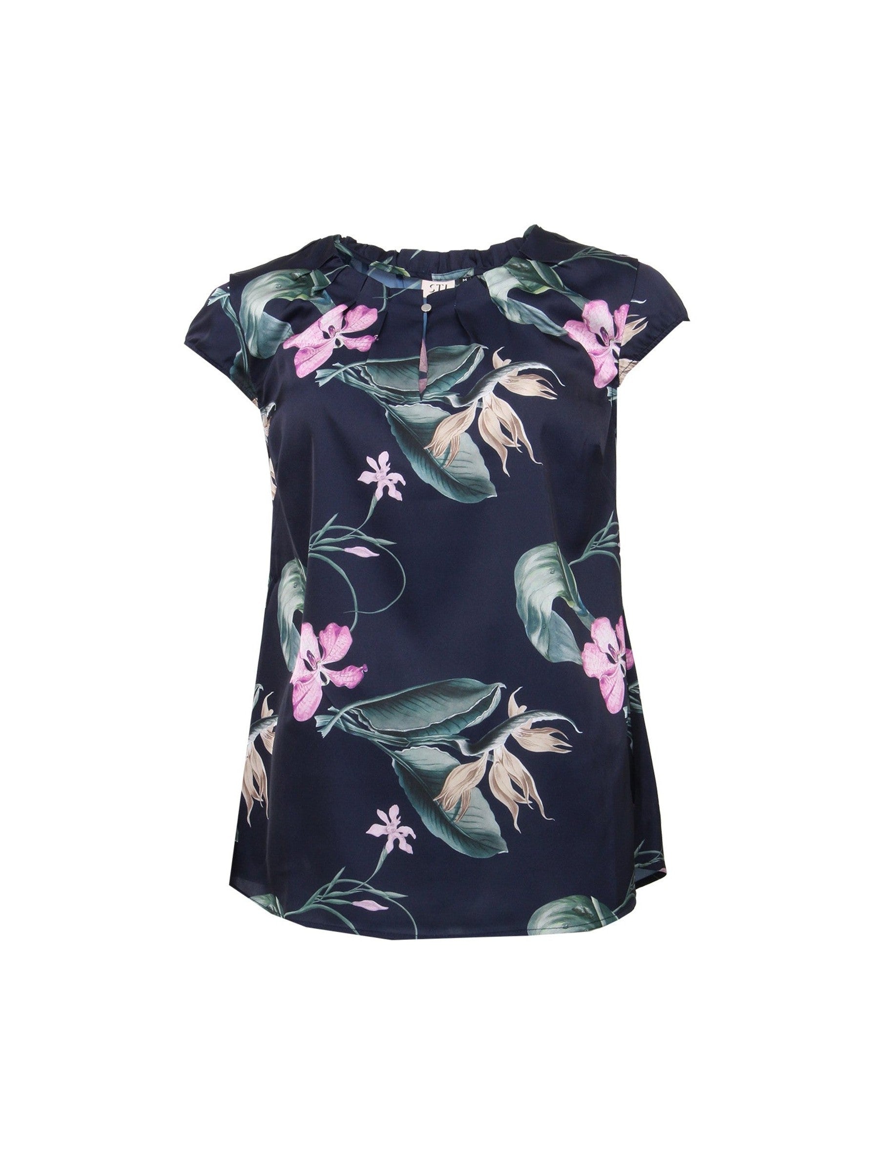 s-t-i-naisten-paita-kaiza-satin-top-sininen-kuosi-1