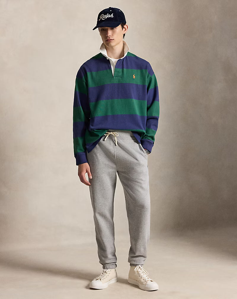 Polo Ralph Lauren miesten collegehousut The RL Fleece Sweatpant, vaaleanharmaa meleerattu