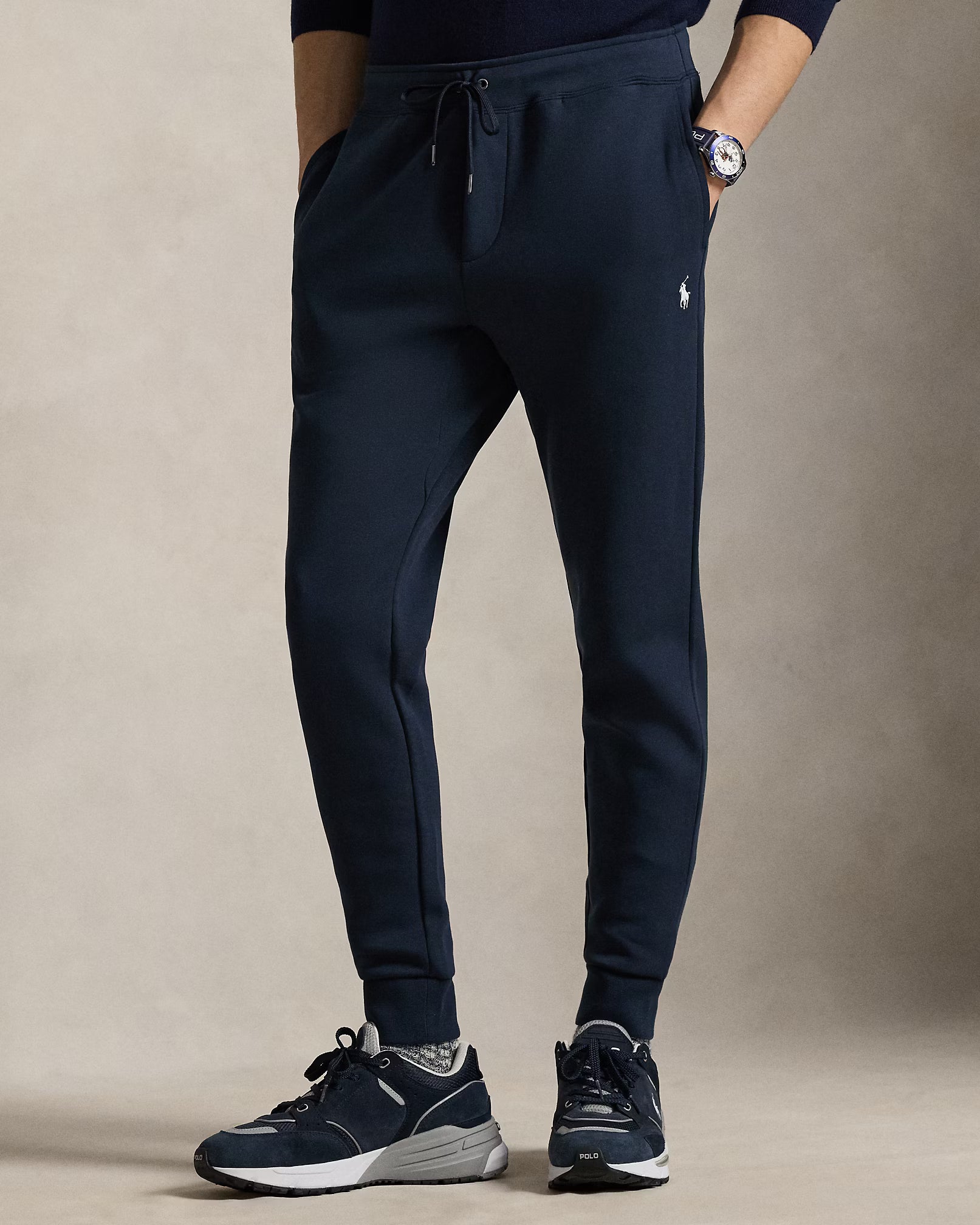 Polo Ralph Lauren Miesten Collegehousut, DOUBLE KNIT JOGGER PANT Tummansininen