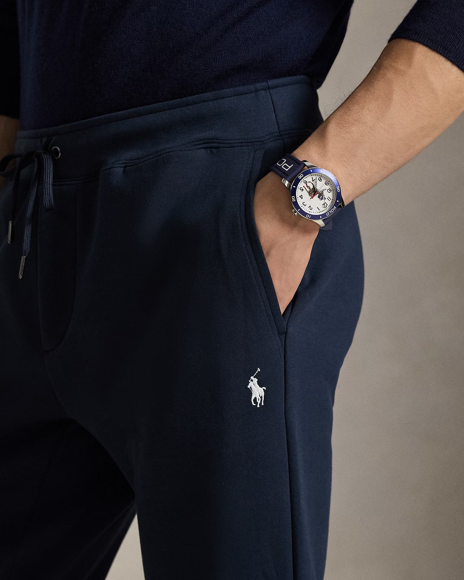 Polo Ralph Lauren Miesten Collegehousut, DOUBLE KNIT JOGGER PANT Tummansininen
