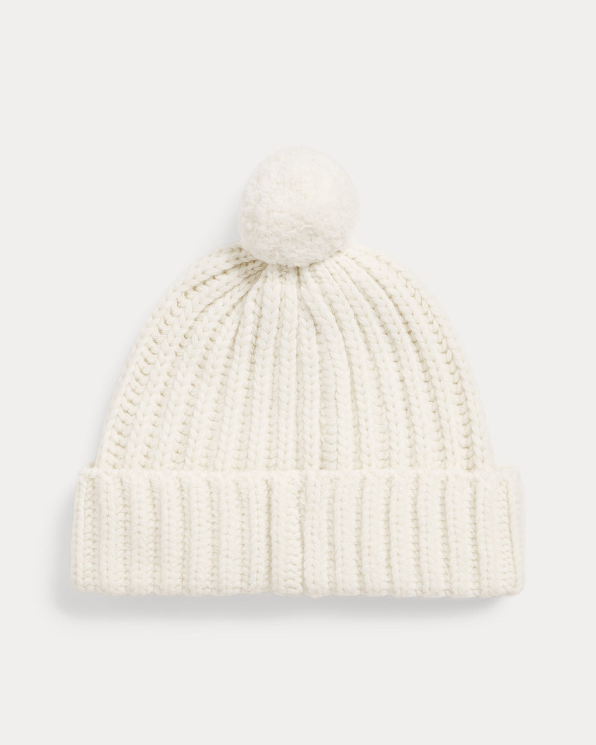 Polo Ralph Lauren naisten pipo Polo Bear Rib Pom Pom Beanie, luonnonvalkoinen