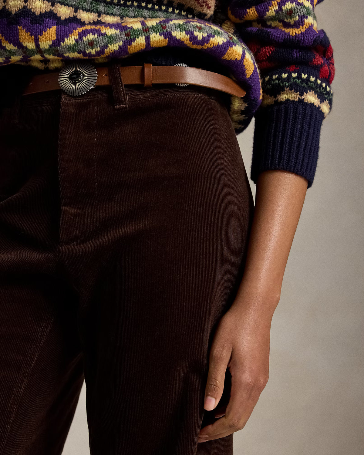 Polo Ralph Lauren naisten housut Woven Flare, tummanruskea